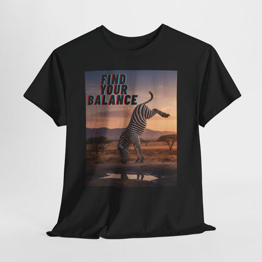 Unisex T-shirt - Zebra 'Find Your Balance' Graphic Tee