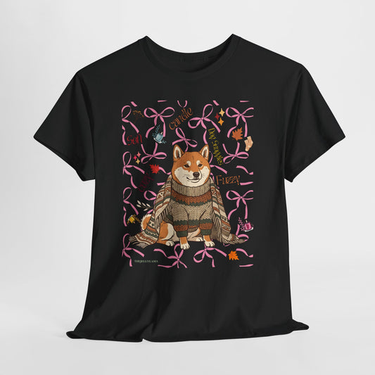 Shiba Inu Cozy Sweater Tee — Cute Dog Graphic T-Shirt
