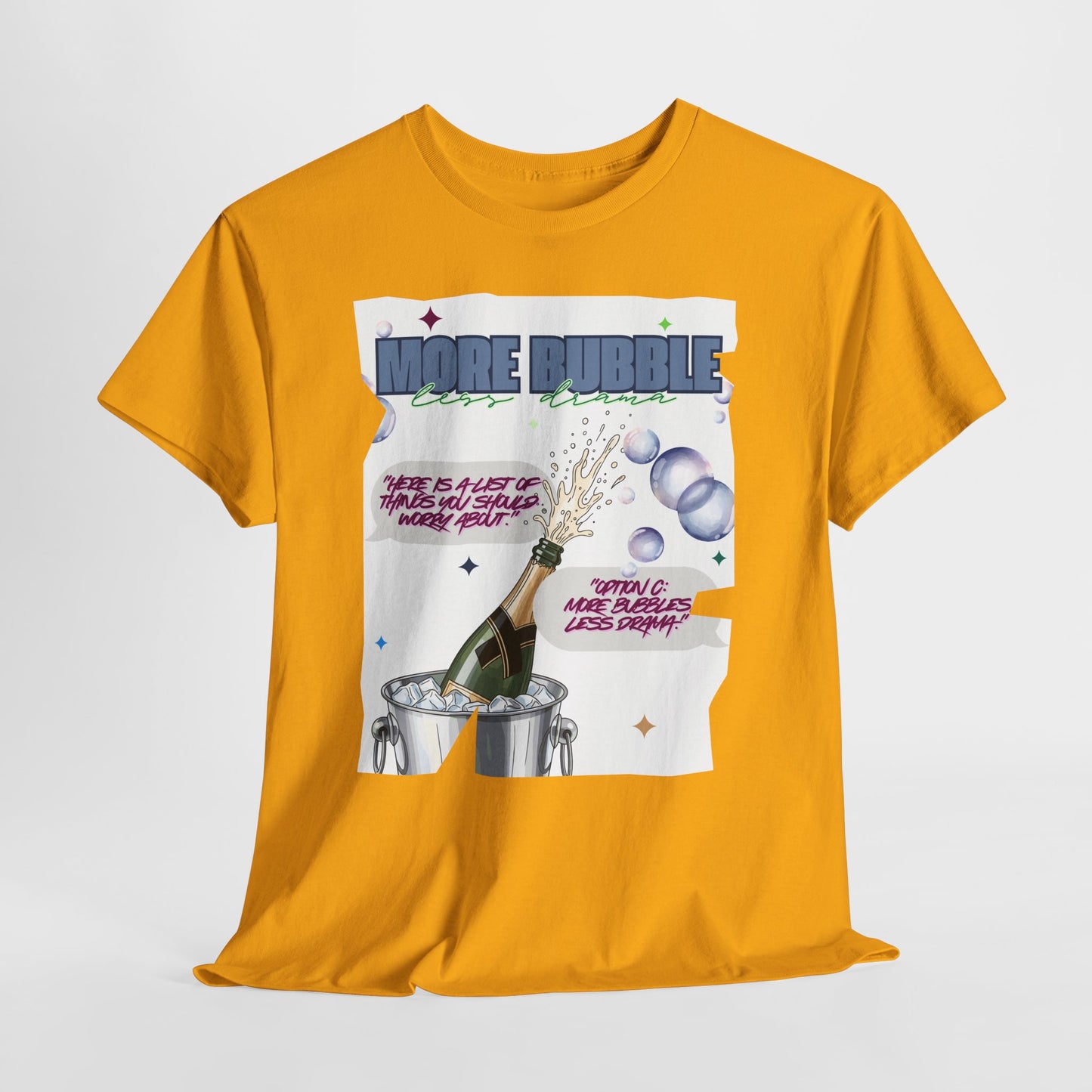 Unisex T-shirt - More Bubble Champagne T‑Shirt — Funny Celebration Party Tee with 'More Bubble' Design