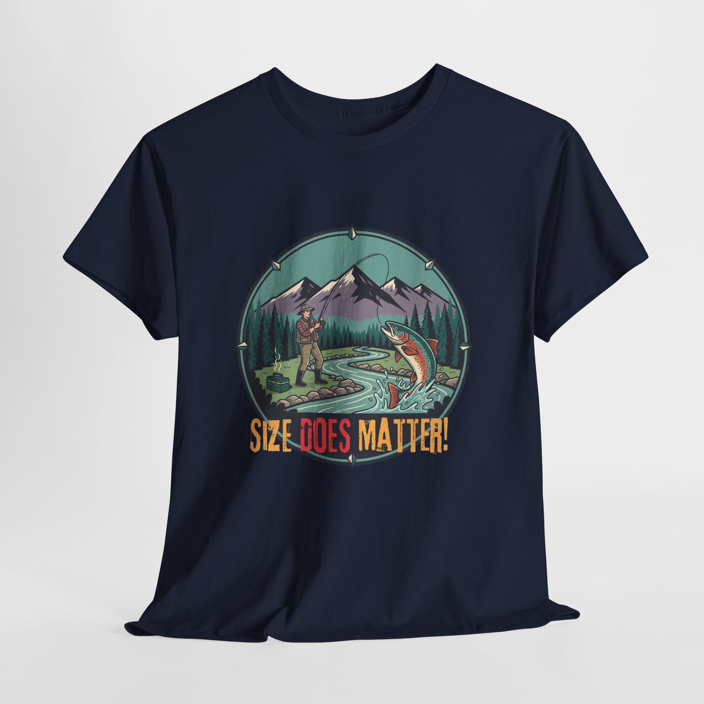Unisex T-shirt - Fishing Graphic Tee — "Size Does Matter" Outdoor Shirt