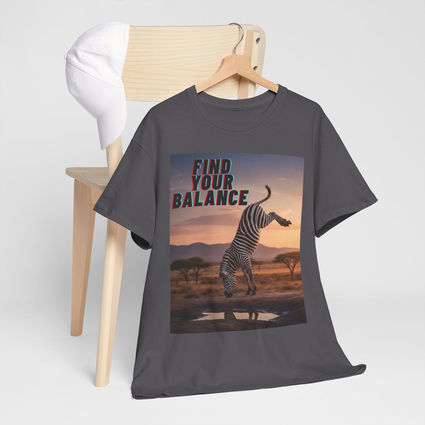 Unisex T-shirt - Zebra 'Find Your Balance' Graphic Tee