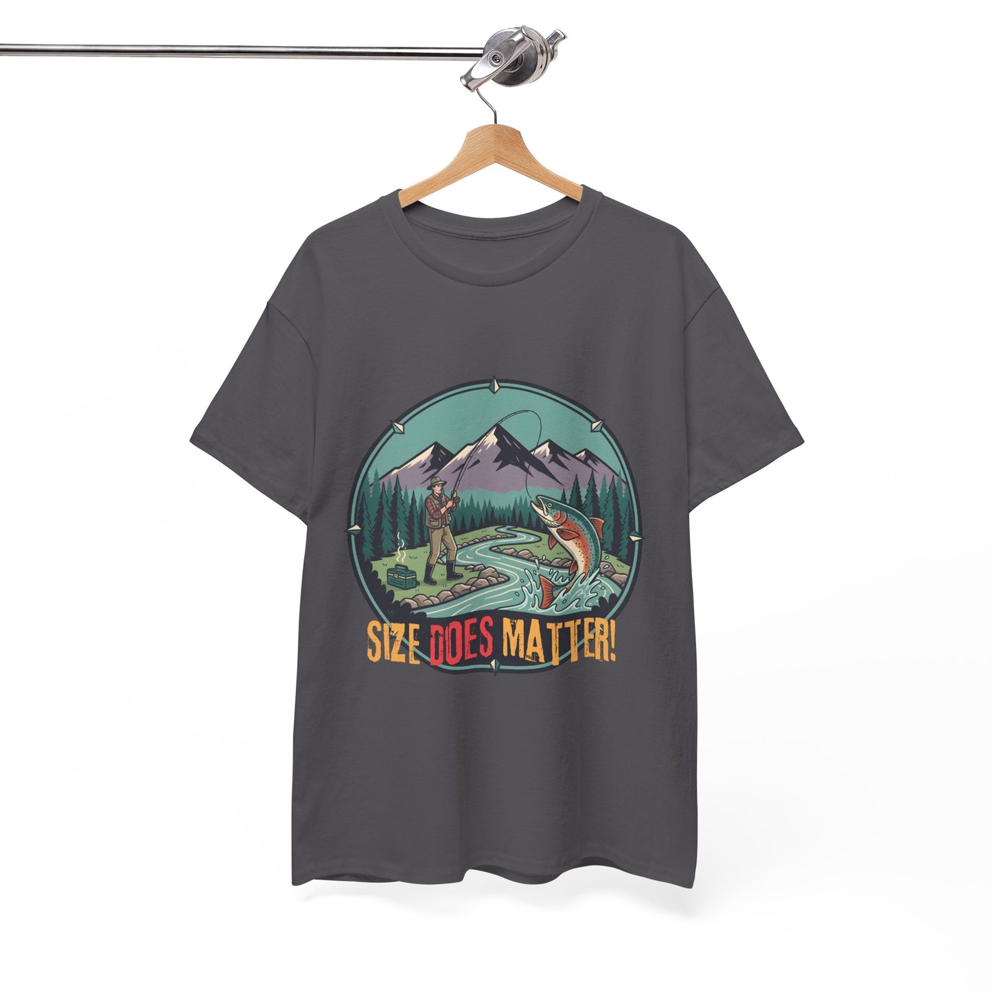 Unisex T-shirt - Fishing Graphic Tee — "Size Does Matter" Outdoor Shirt