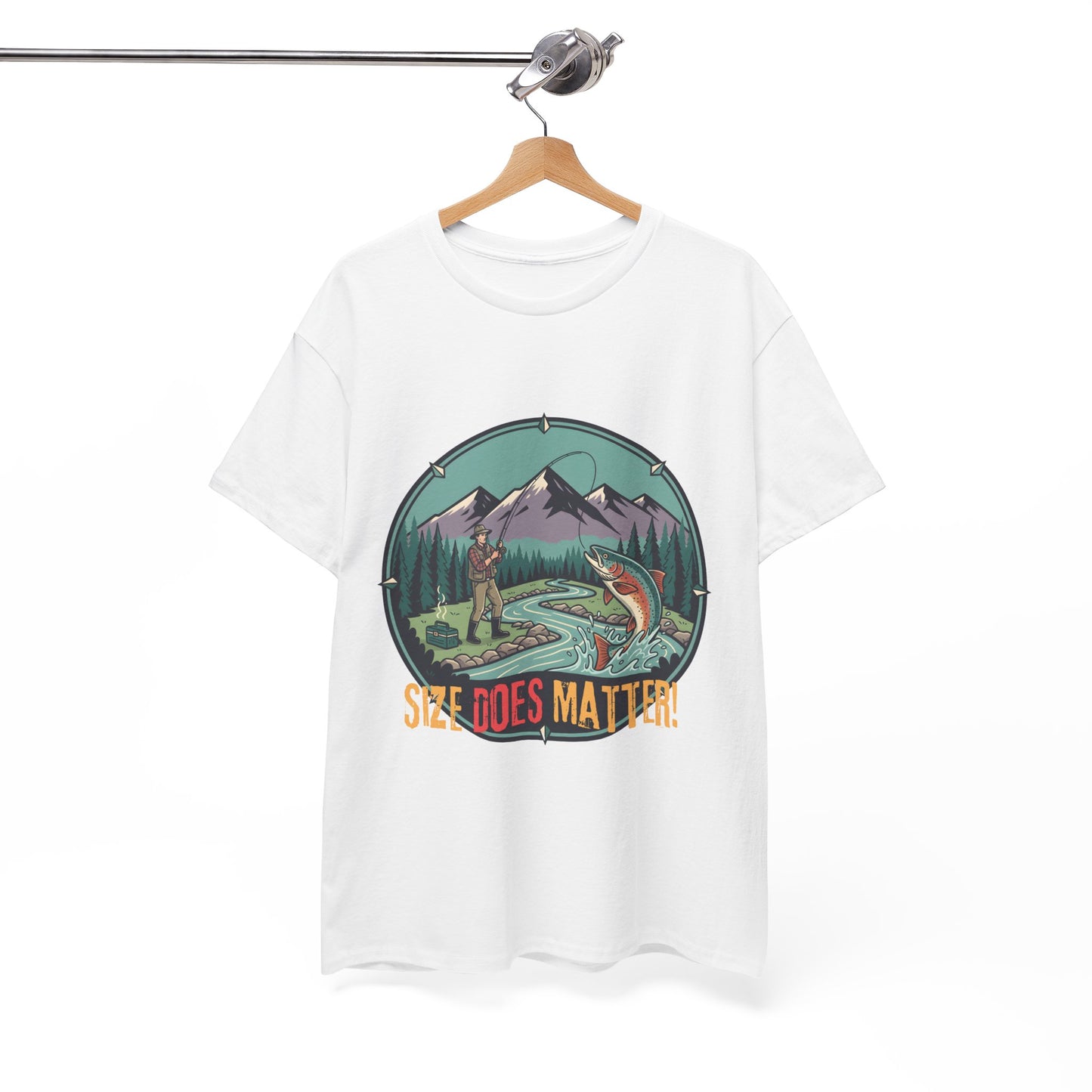 Unisex T-shirt - Fishing Graphic Tee — "Size Does Matter" Outdoor Shirt