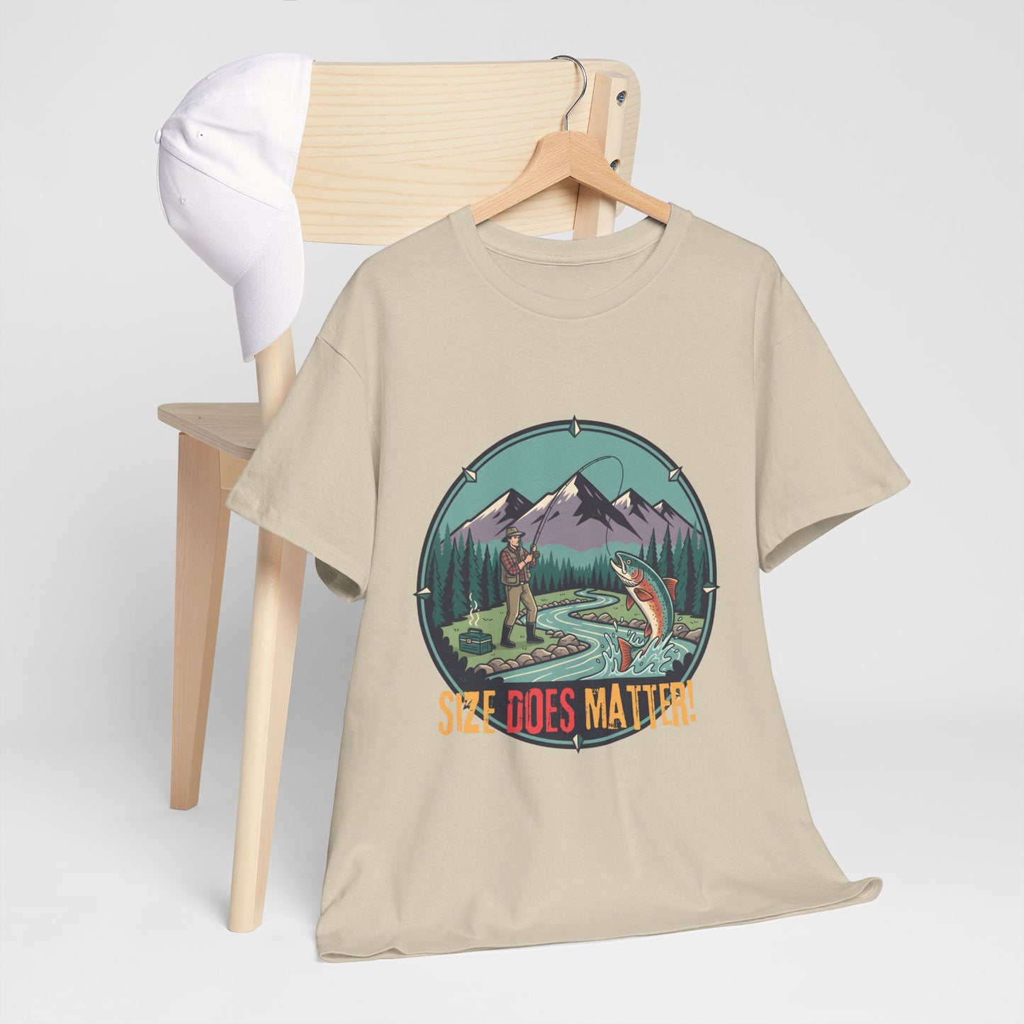 Unisex T-shirt - Fishing Graphic Tee — "Size Does Matter" Outdoor Shirt