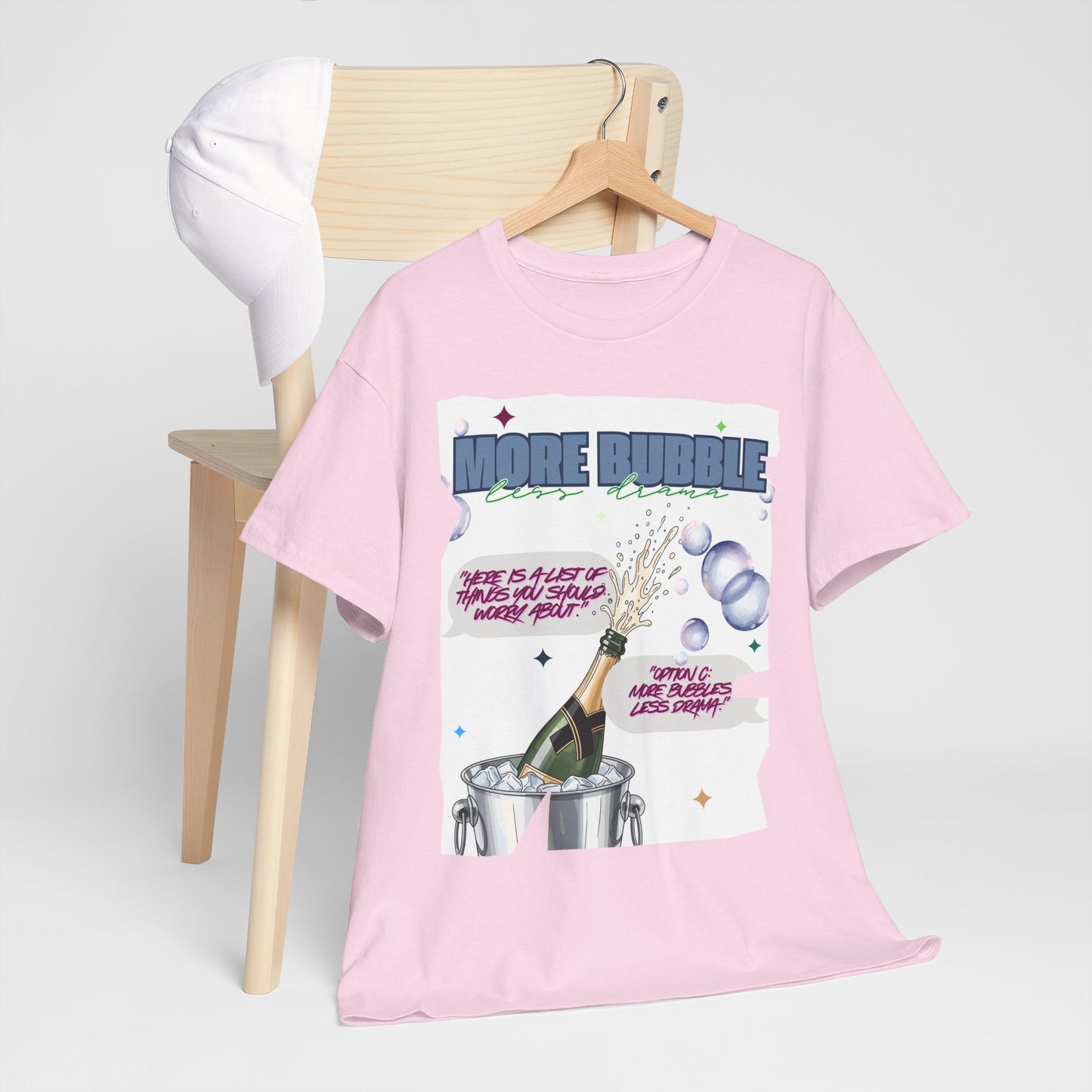 Unisex T-shirt - More Bubble Champagne T‑Shirt — Funny Celebration Party Tee with 'More Bubble' Design