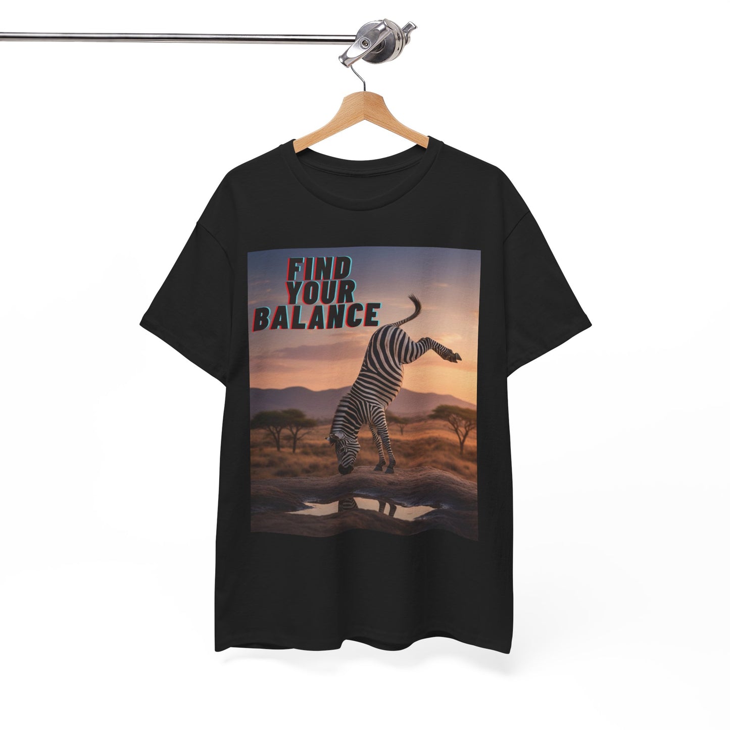 Unisex T-shirt - Zebra 'Find Your Balance' Graphic Tee