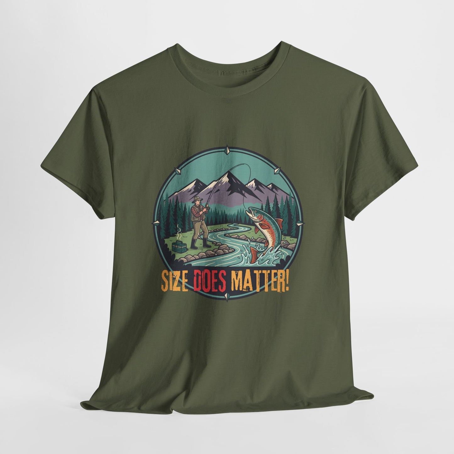 Unisex T-shirt - Fishing Graphic Tee — "Size Does Matter" Outdoor Shirt