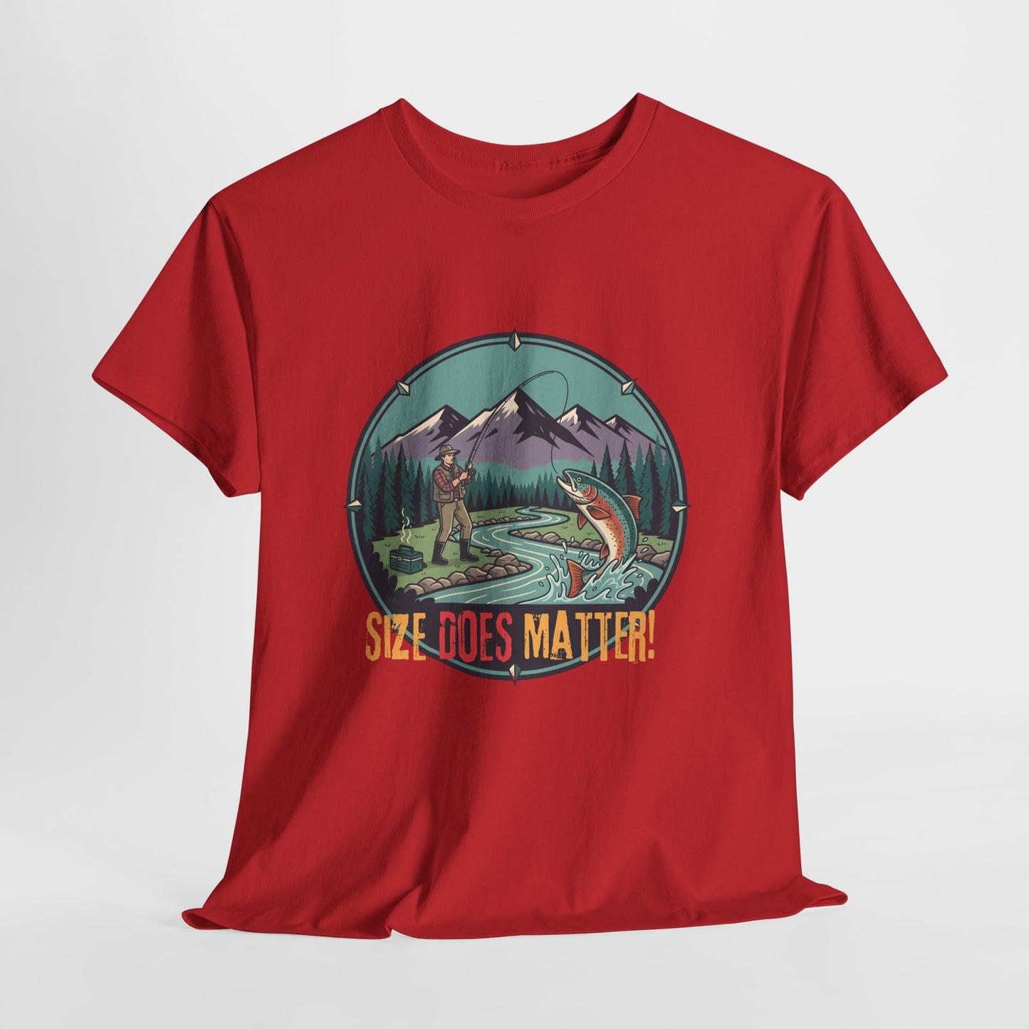 Unisex T-shirt - Fishing Graphic Tee — "Size Does Matter" Outdoor Shirt