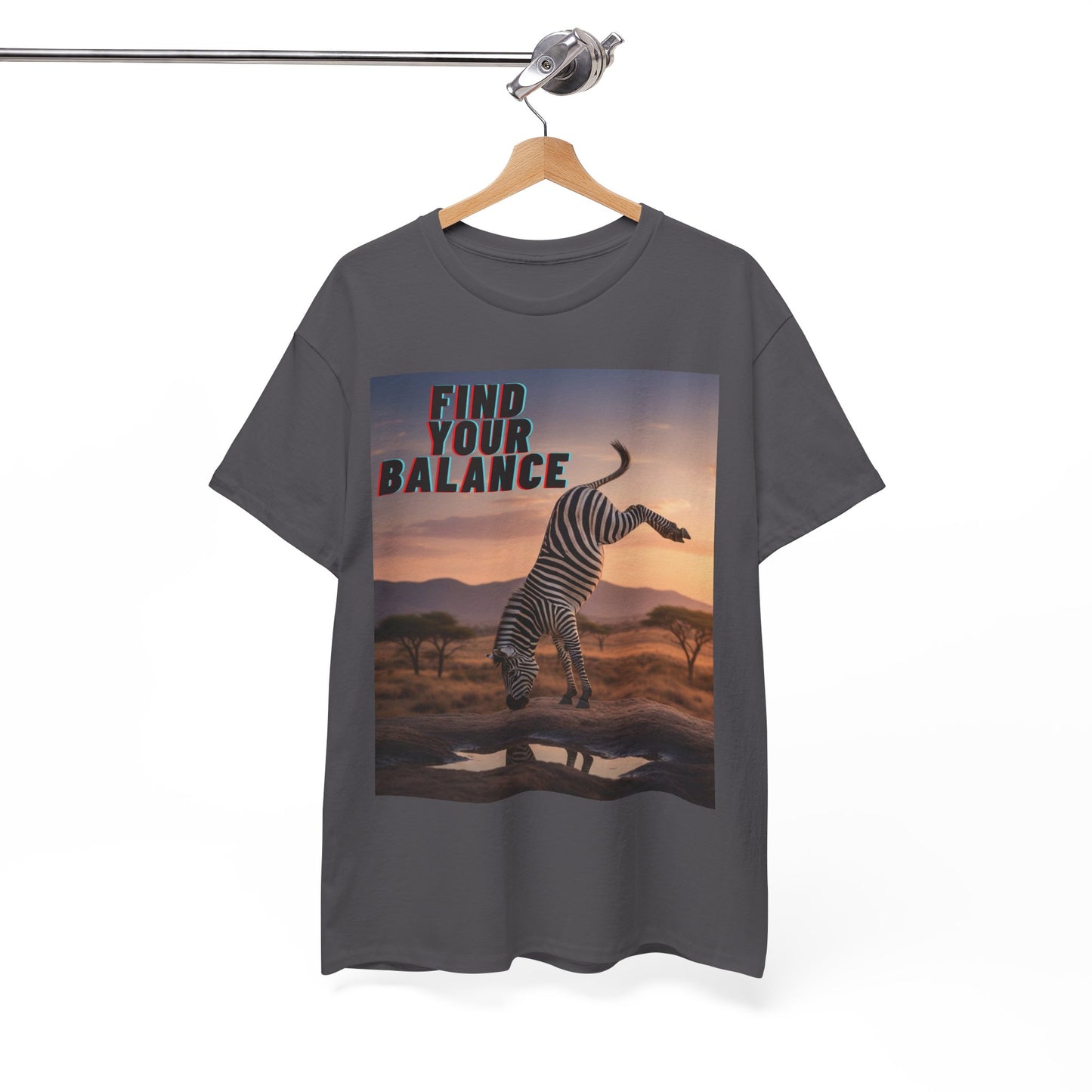 Unisex T-shirt - Zebra 'Find Your Balance' Graphic Tee