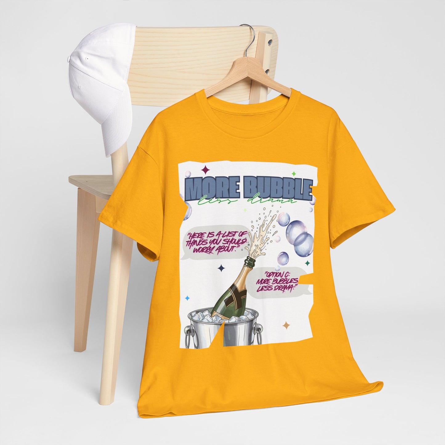 Unisex T-shirt - More Bubble Champagne T‑Shirt — Funny Celebration Party Tee with 'More Bubble' Design