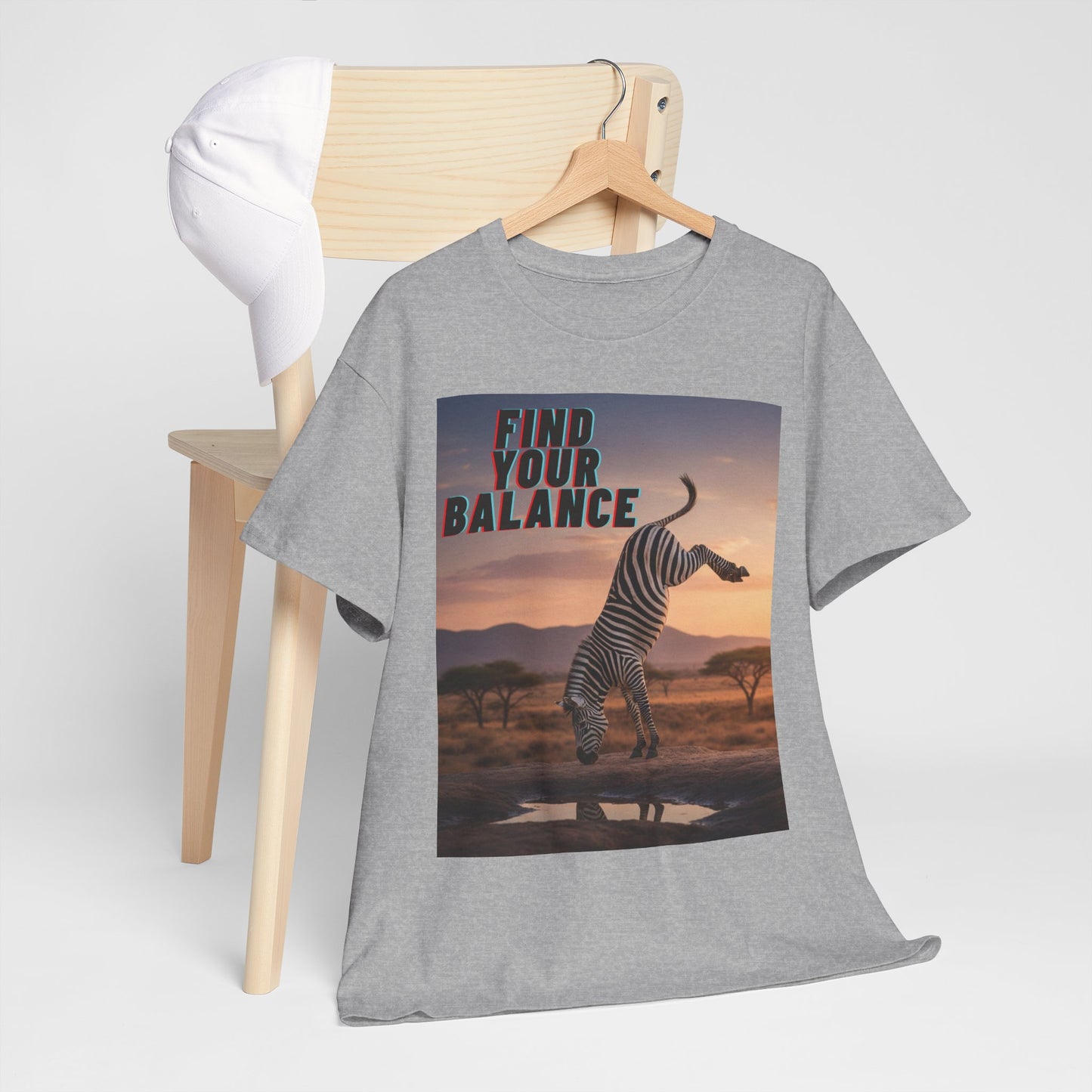 Unisex T-shirt - Zebra 'Find Your Balance' Graphic Tee