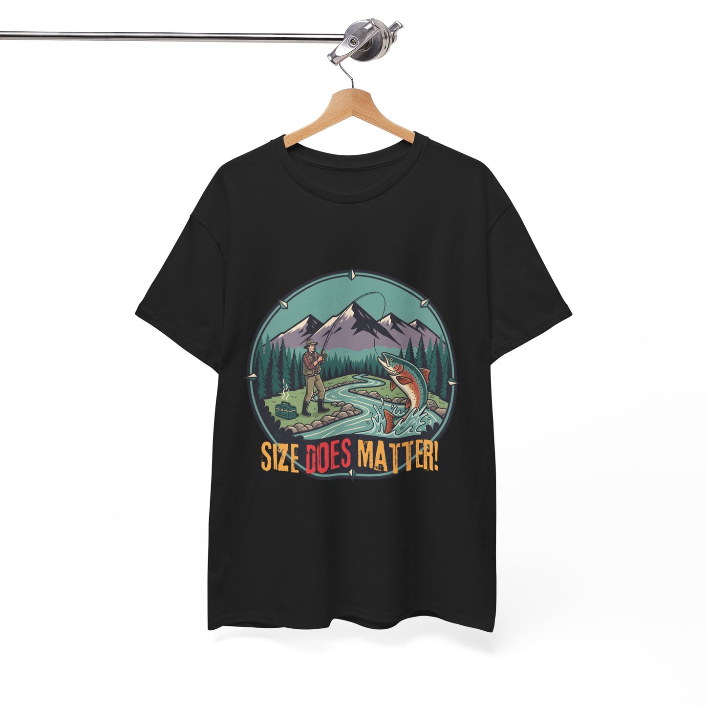 Unisex T-shirt - Fishing Graphic Tee — "Size Does Matter" Outdoor Shirt