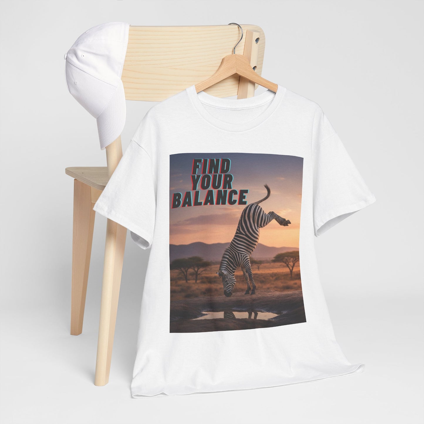 Unisex T-shirt - Zebra 'Find Your Balance' Graphic Tee
