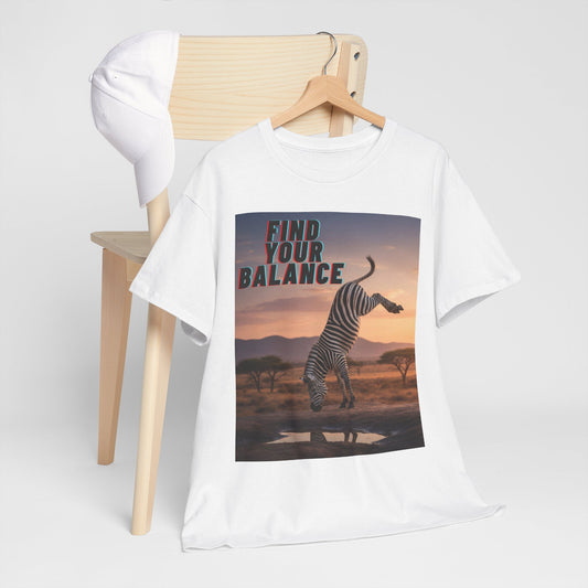 Unisex T-shirt - Zebra 'Find Your Balance' Graphic Tee