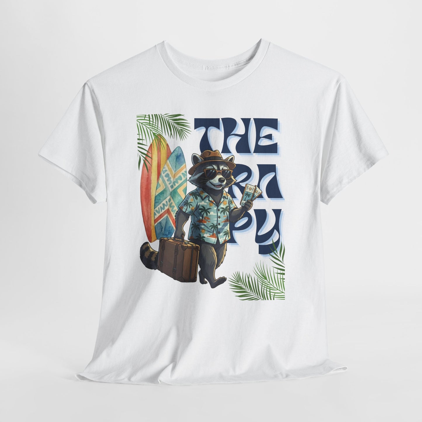 Travel Therapy: My Kind of Healing – Funny Raccoon Summer T-Shirt