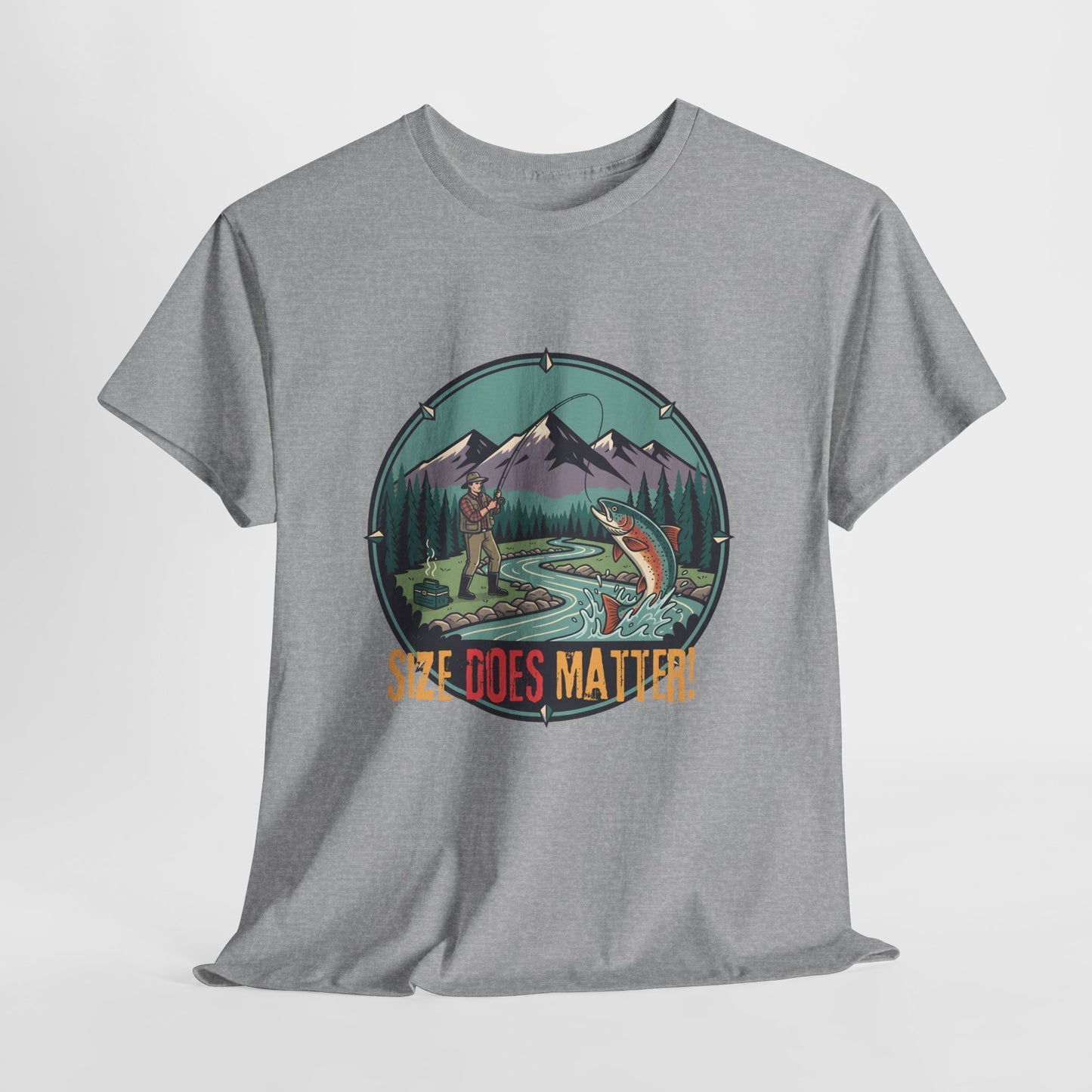 Unisex T-shirt - Fishing Graphic Tee — "Size Does Matter" Outdoor Shirt