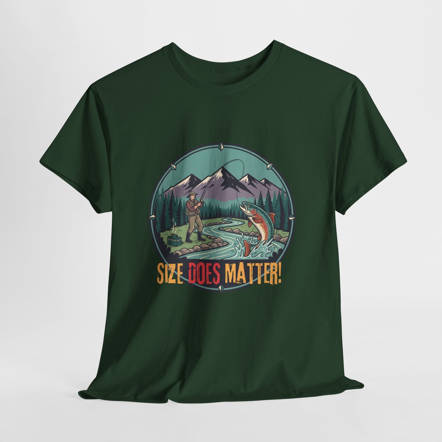 Unisex T-shirt - Fishing Graphic Tee — "Size Does Matter" Outdoor Shirt
