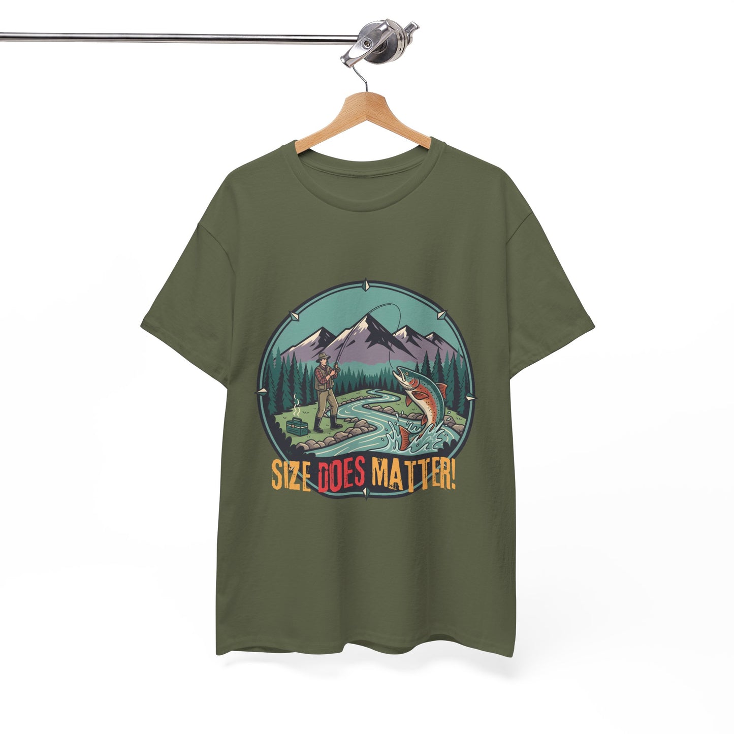 Unisex T-shirt - Fishing Graphic Tee — "Size Does Matter" Outdoor Shirt