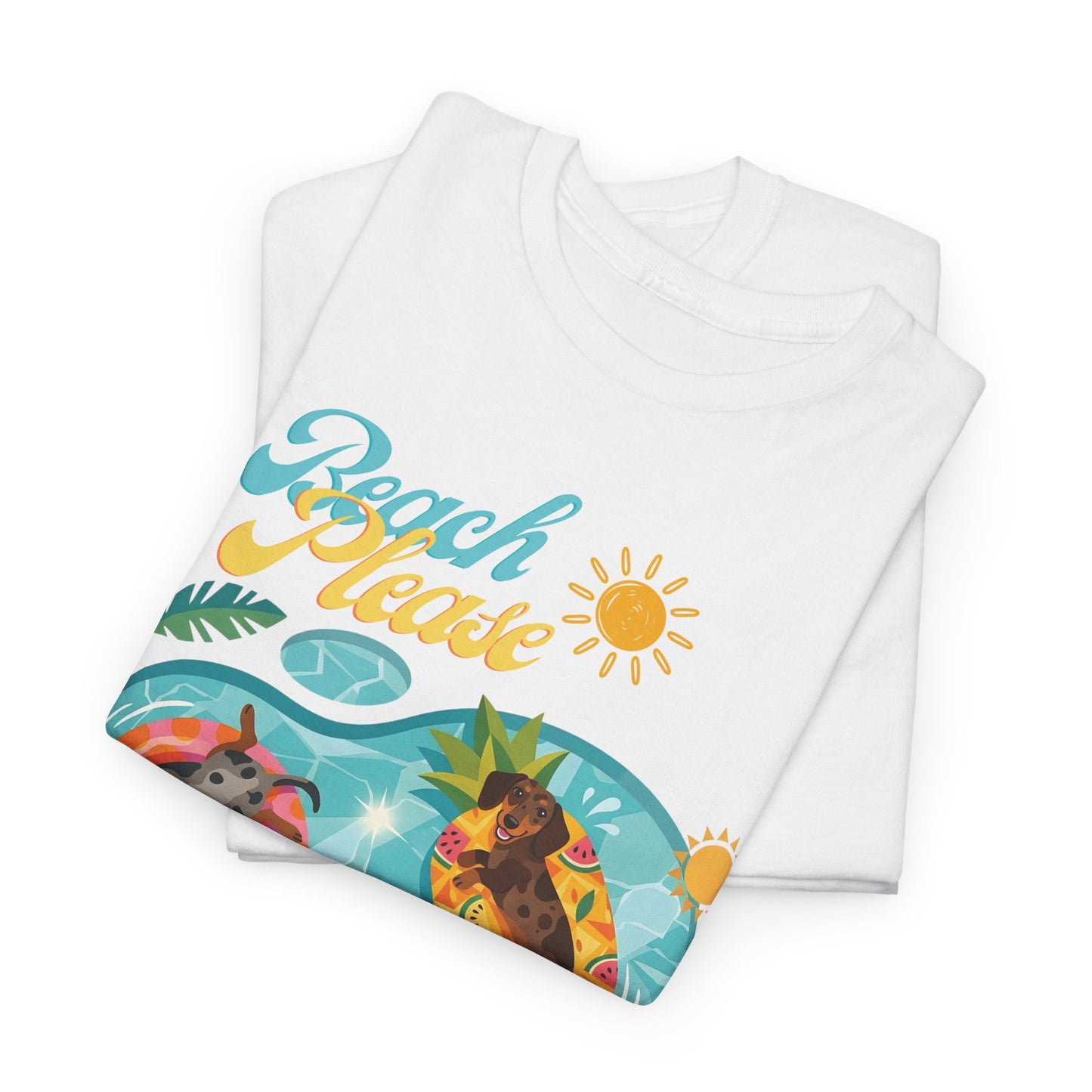 Unisex Beach Please Dachshund T-Shirt, Funny Weiner Dog Summer Shirt, Doxie Pool Party Tee, Cute Dog Lover Gift, Summer Vacation Top, Sausage Dog Graphic Tee