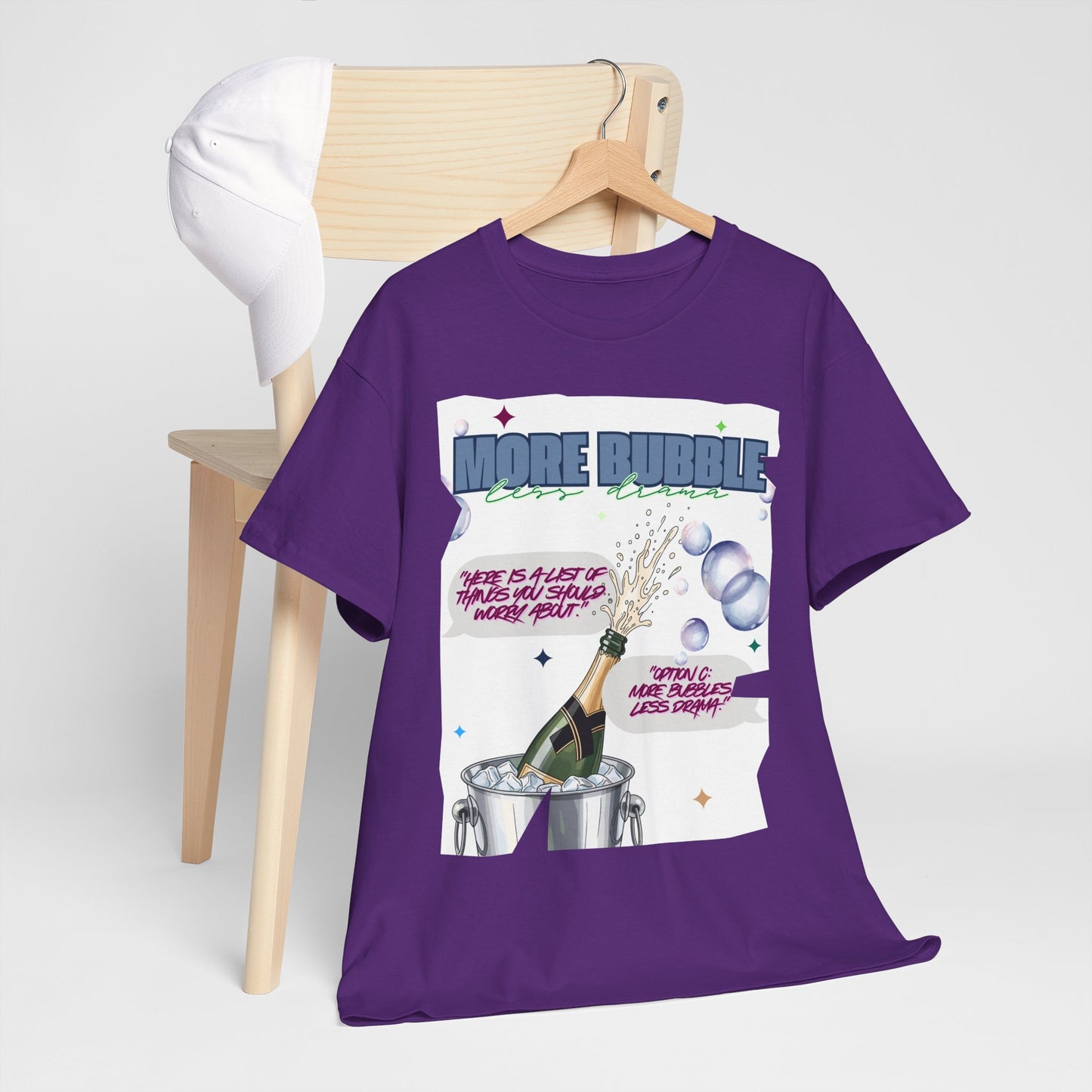 Unisex T-shirt - More Bubble Champagne T‑Shirt — Funny Celebration Party Tee with 'More Bubble' Design