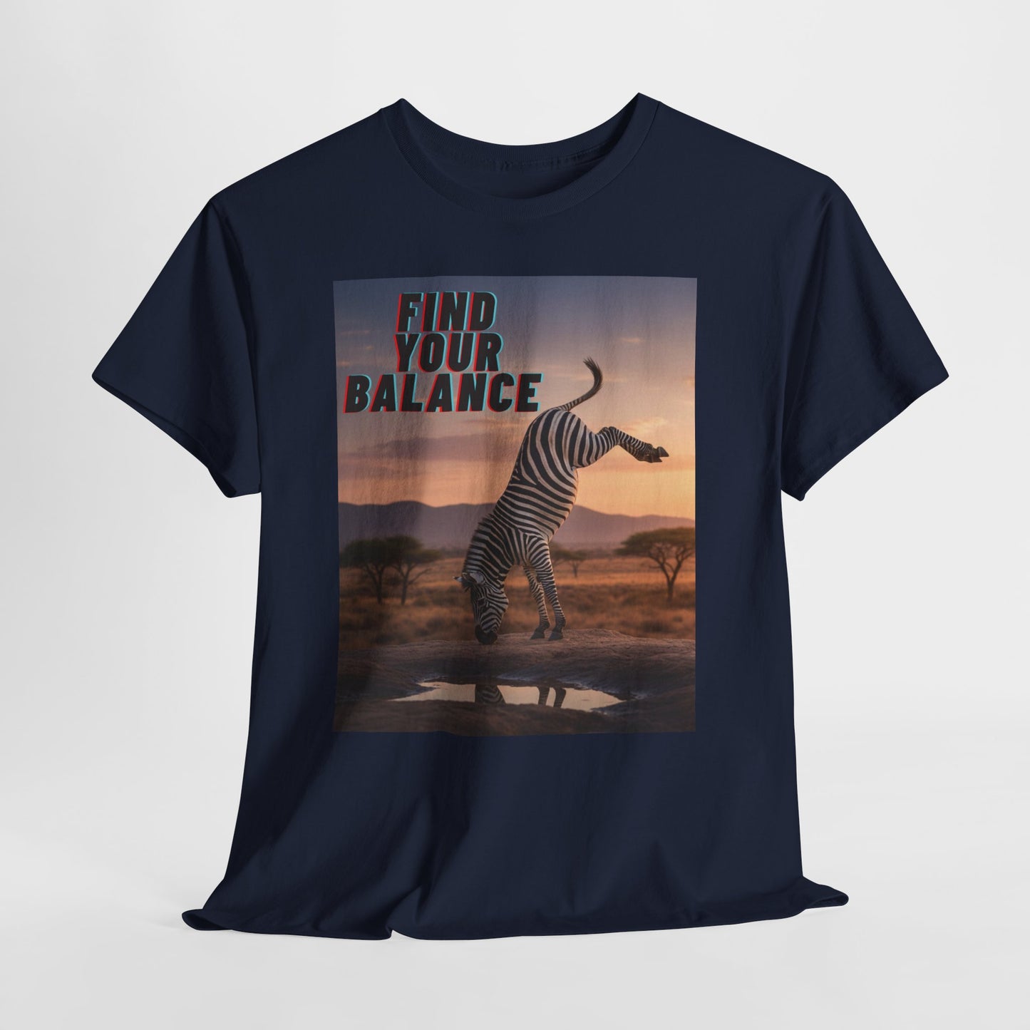 Unisex T-shirt - Zebra 'Find Your Balance' Graphic Tee