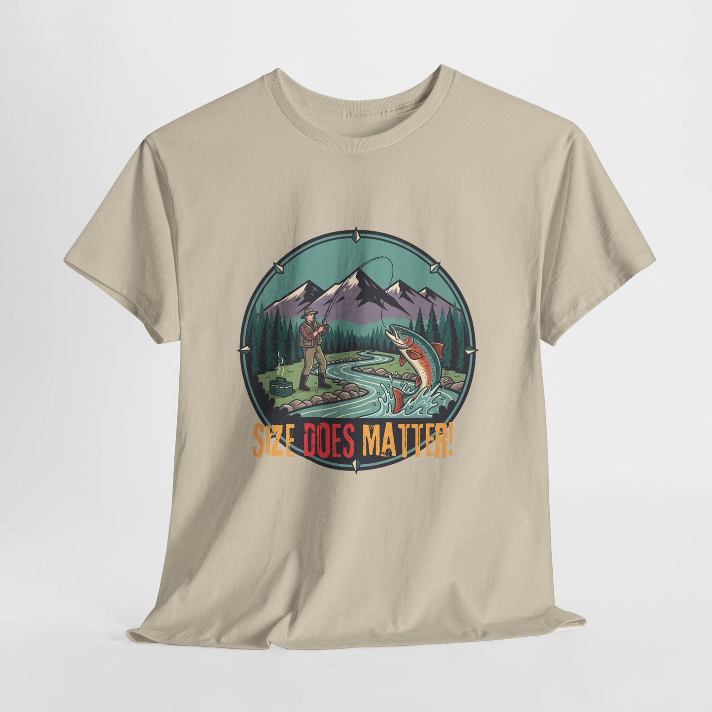 Unisex T-shirt - Fishing Graphic Tee — "Size Does Matter" Outdoor Shirt