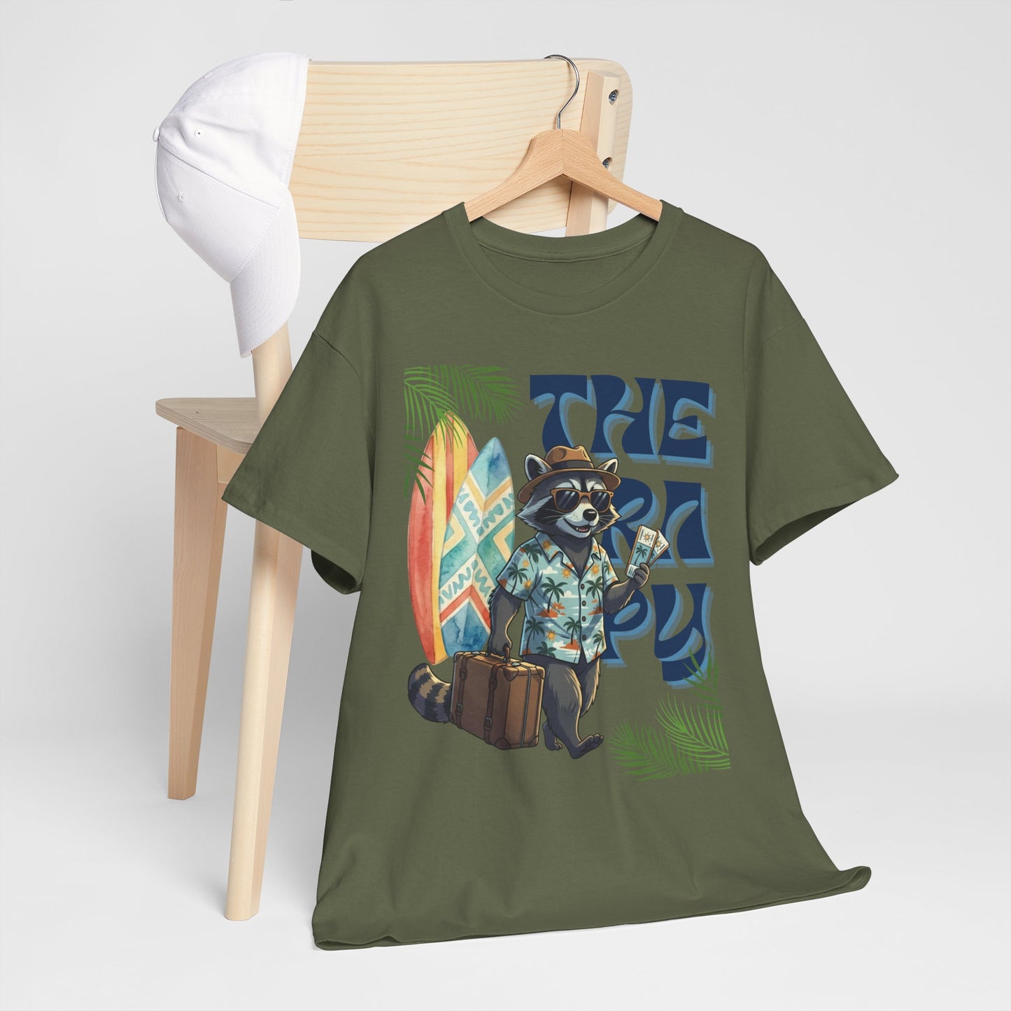 Travel Therapy: My Kind of Healing – Funny Raccoon Summer T-Shirt