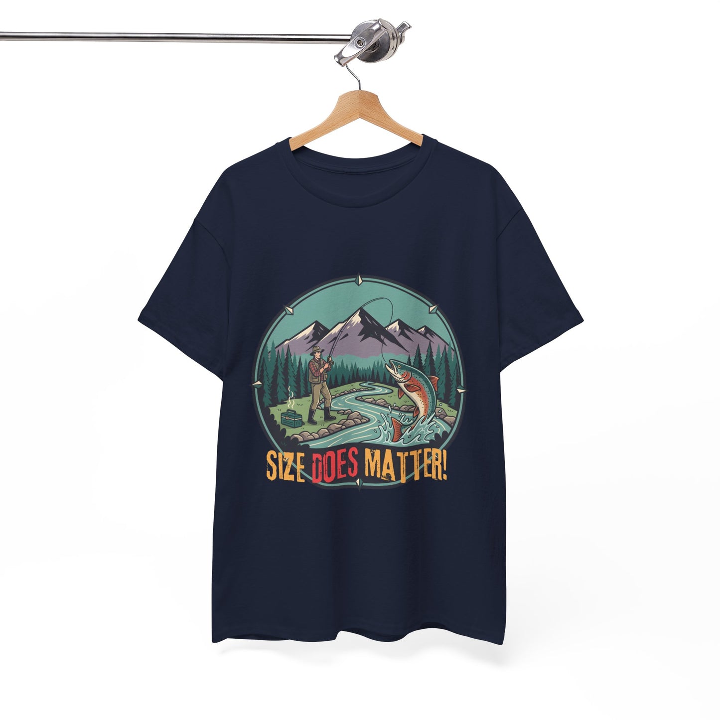 Unisex T-shirt - Fishing Graphic Tee — "Size Does Matter" Outdoor Shirt