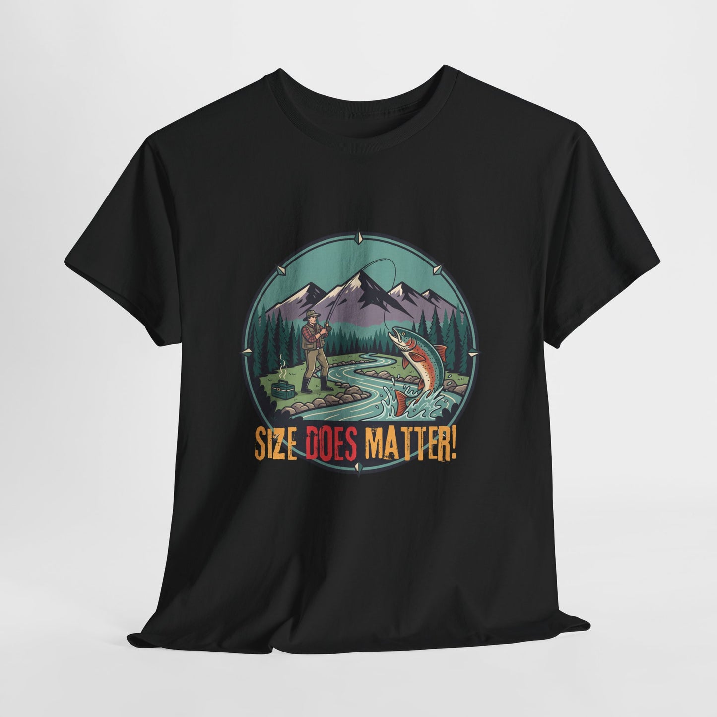 Unisex T-shirt - Fishing Graphic Tee — "Size Does Matter" Outdoor Shirt