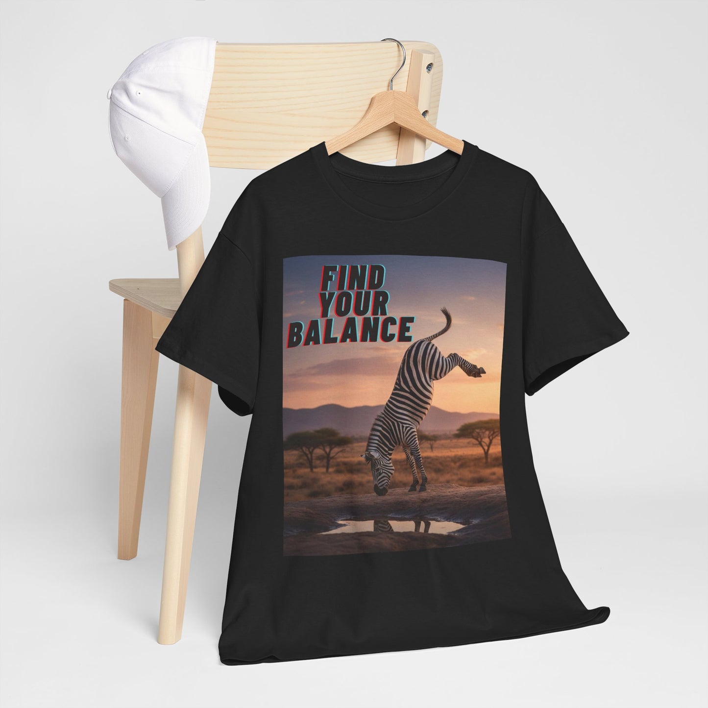 Unisex T-shirt - Zebra 'Find Your Balance' Graphic Tee