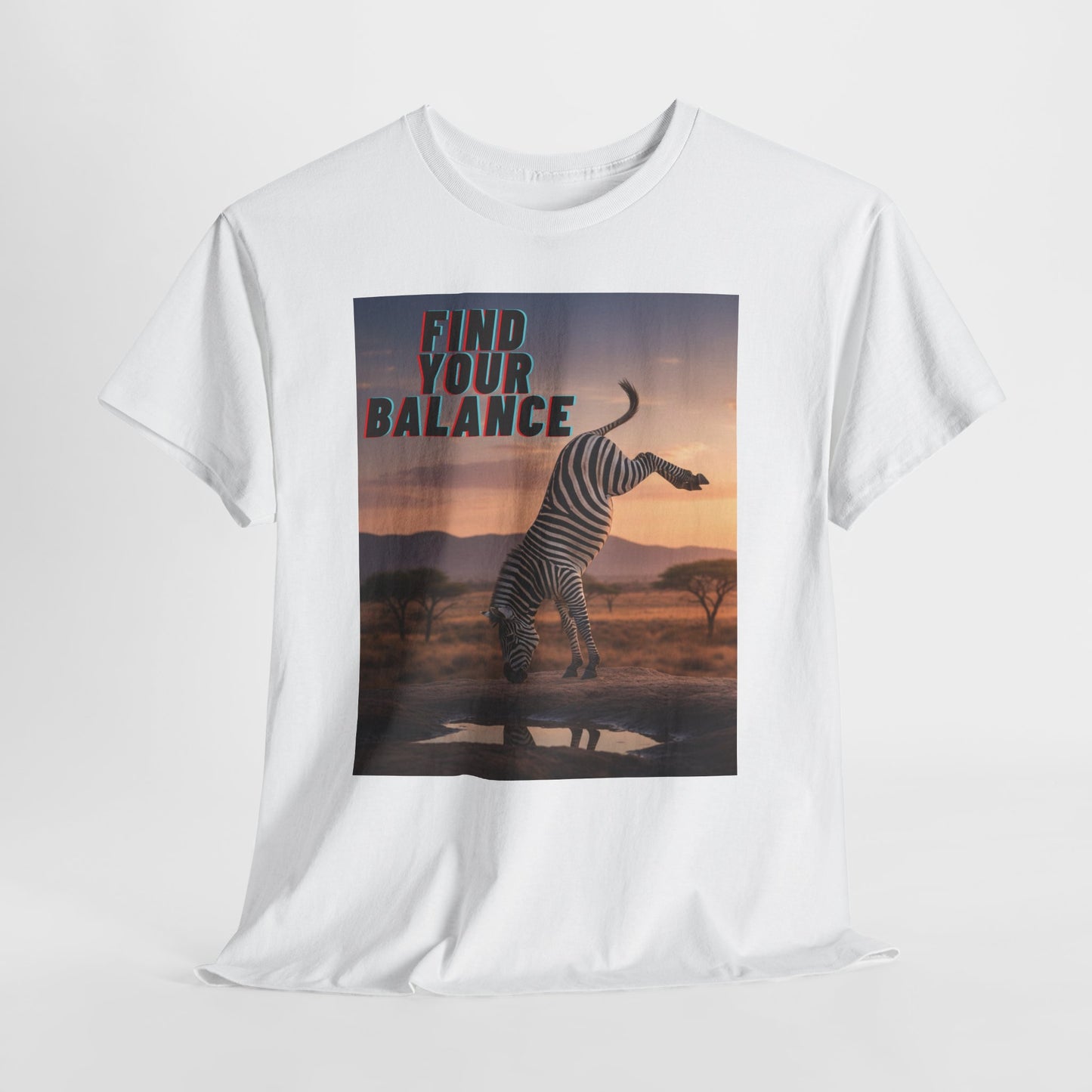 Unisex T-shirt - Zebra 'Find Your Balance' Graphic Tee