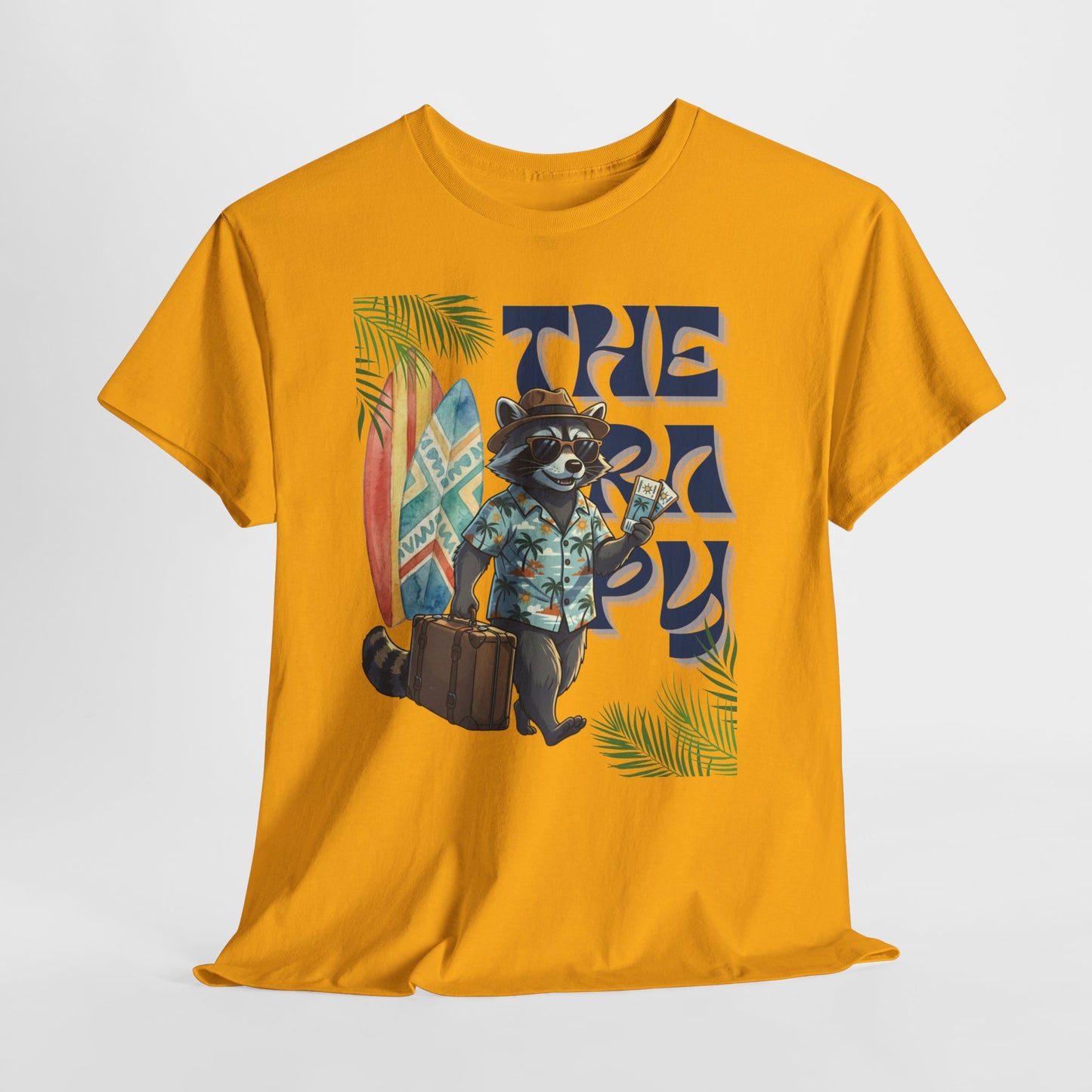 Travel Therapy: My Kind of Healing – Funny Raccoon Summer T-Shirt