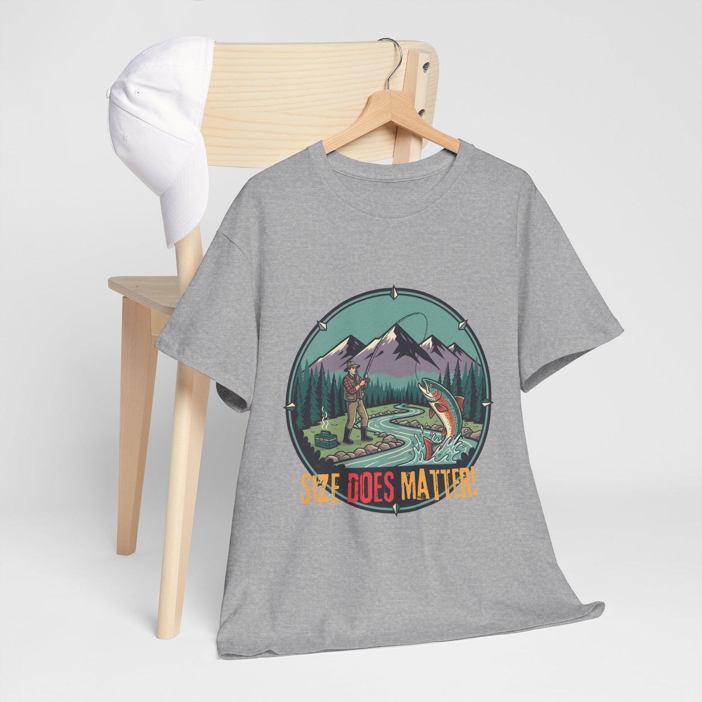 Unisex T-shirt - Fishing Graphic Tee — "Size Does Matter" Outdoor Shirt