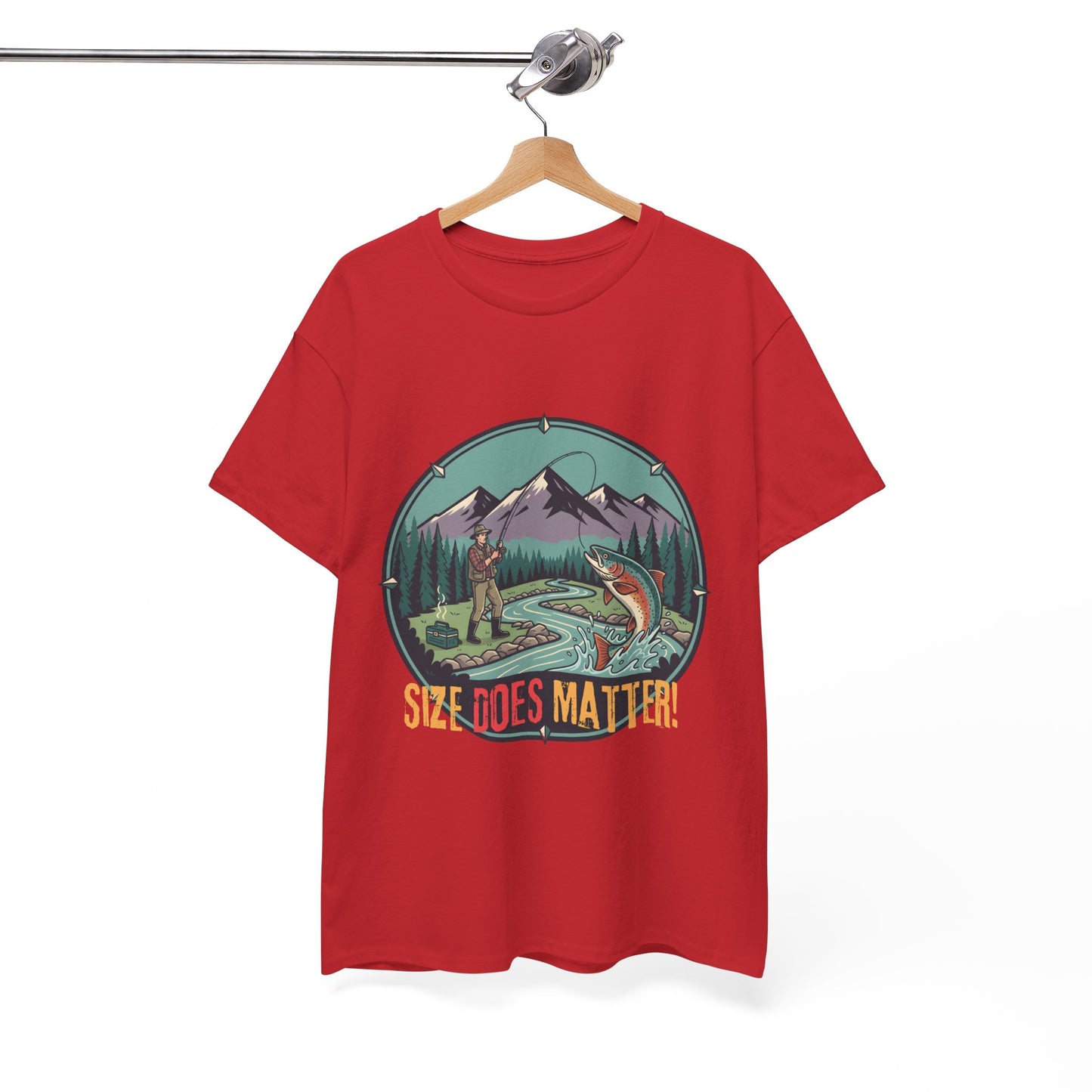 Unisex T-shirt - Fishing Graphic Tee — "Size Does Matter" Outdoor Shirt