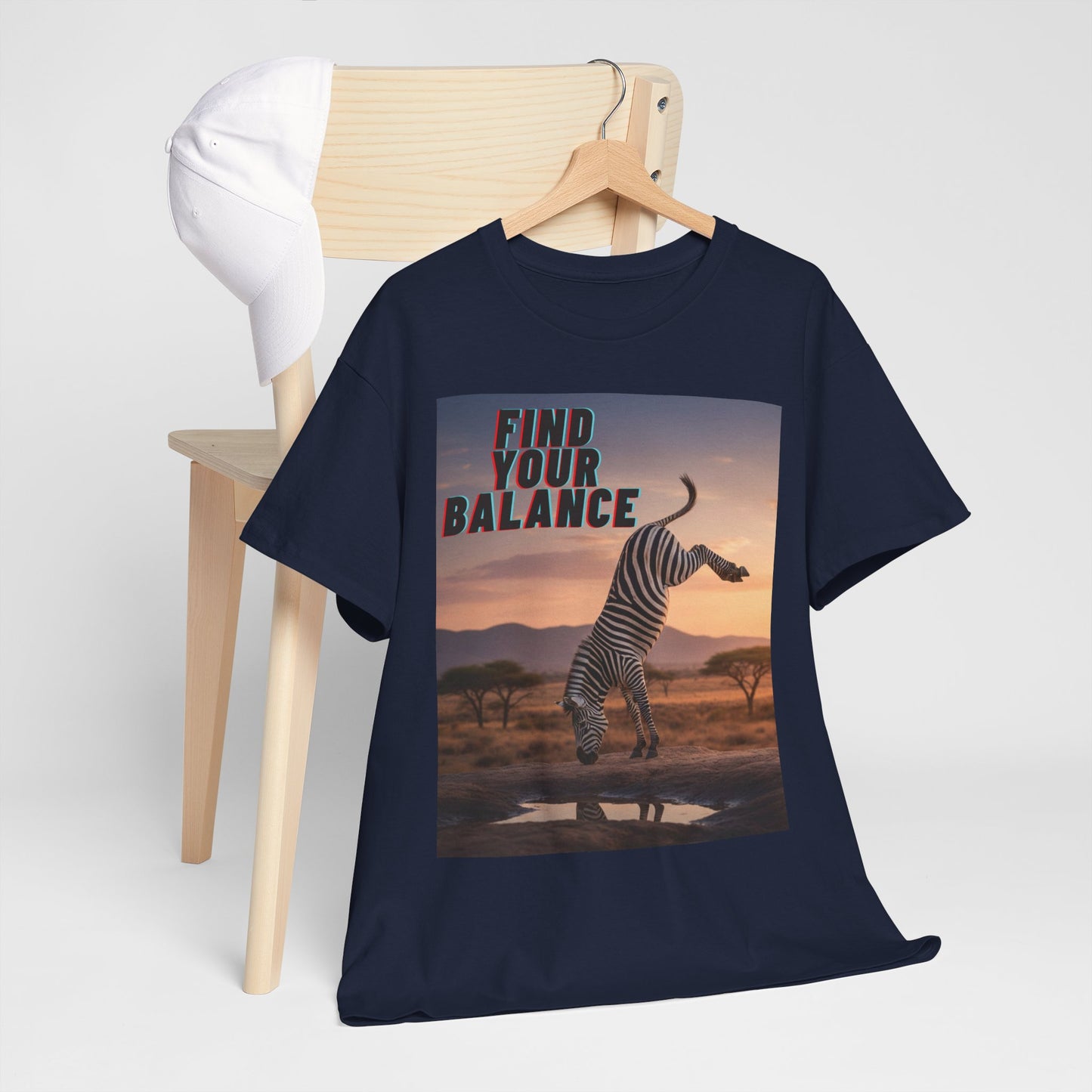 Unisex T-shirt - Zebra 'Find Your Balance' Graphic Tee