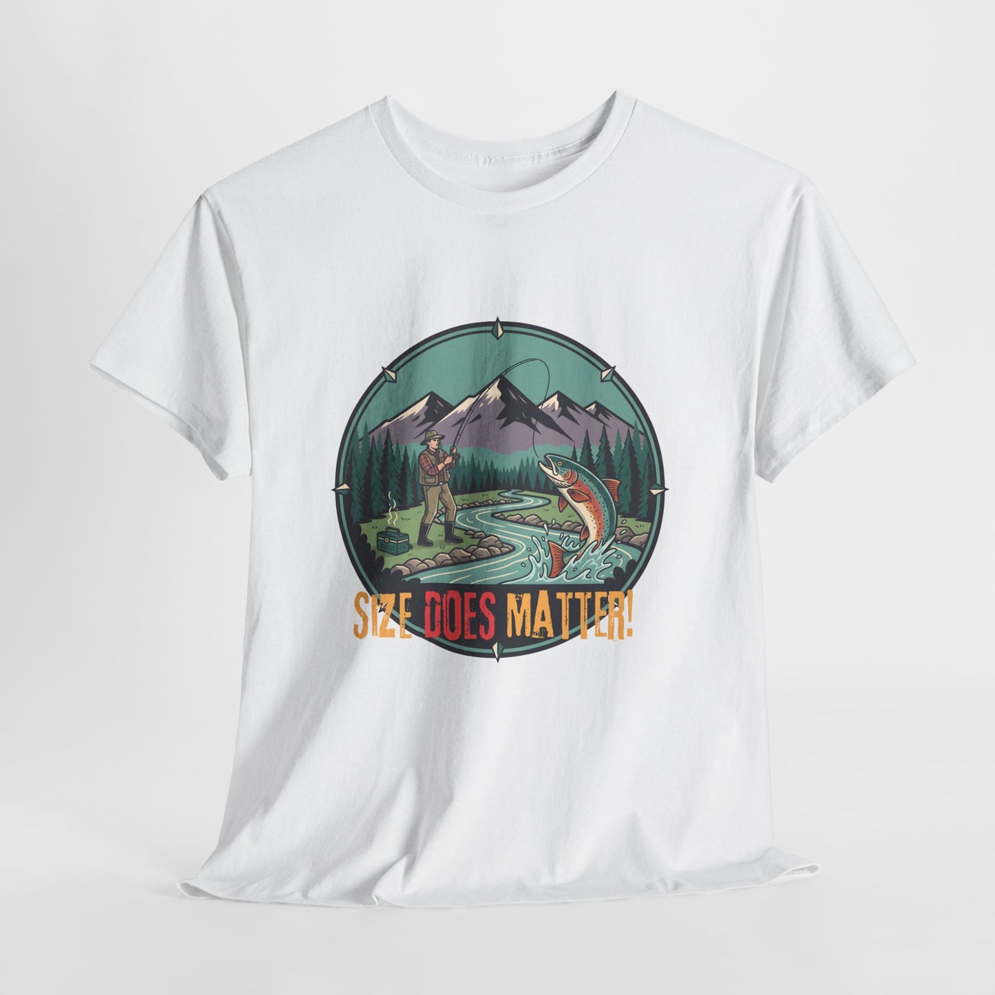Unisex T-shirt - Fishing Graphic Tee — "Size Does Matter" Outdoor Shirt