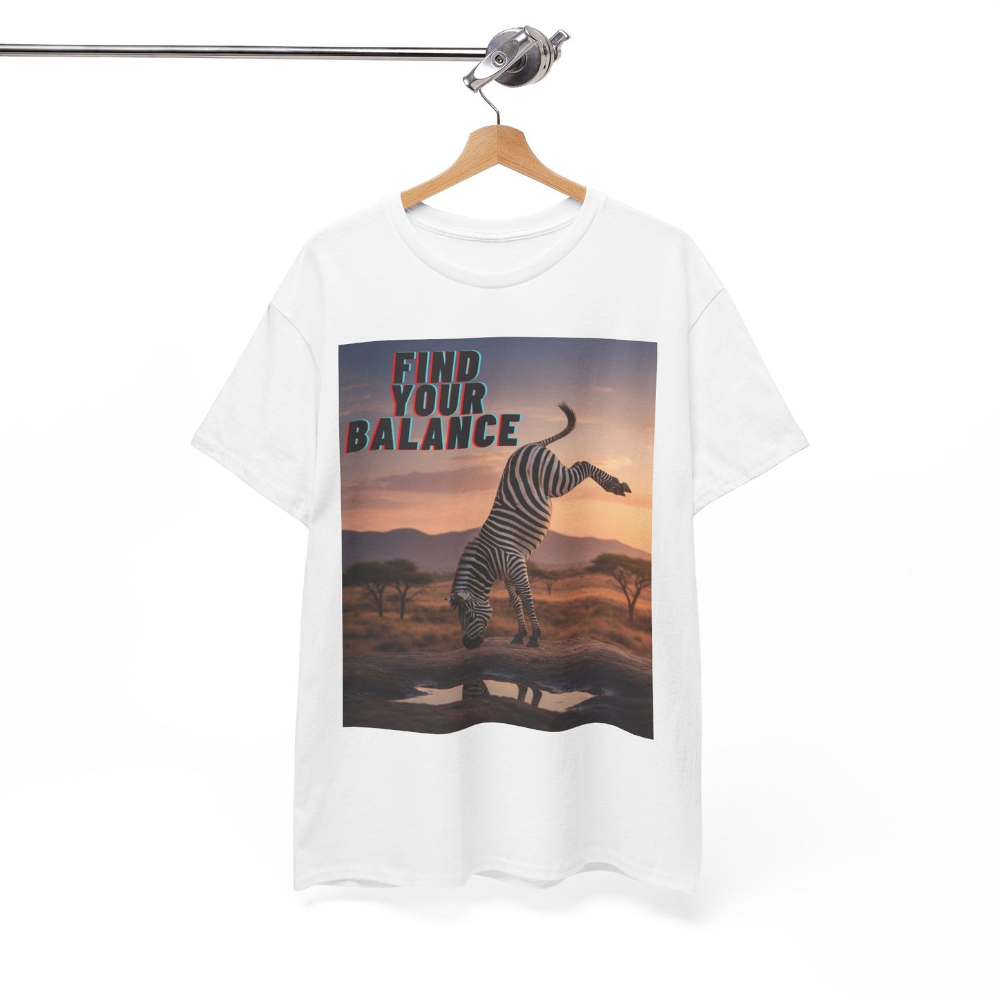 Unisex T-shirt - Zebra 'Find Your Balance' Graphic Tee