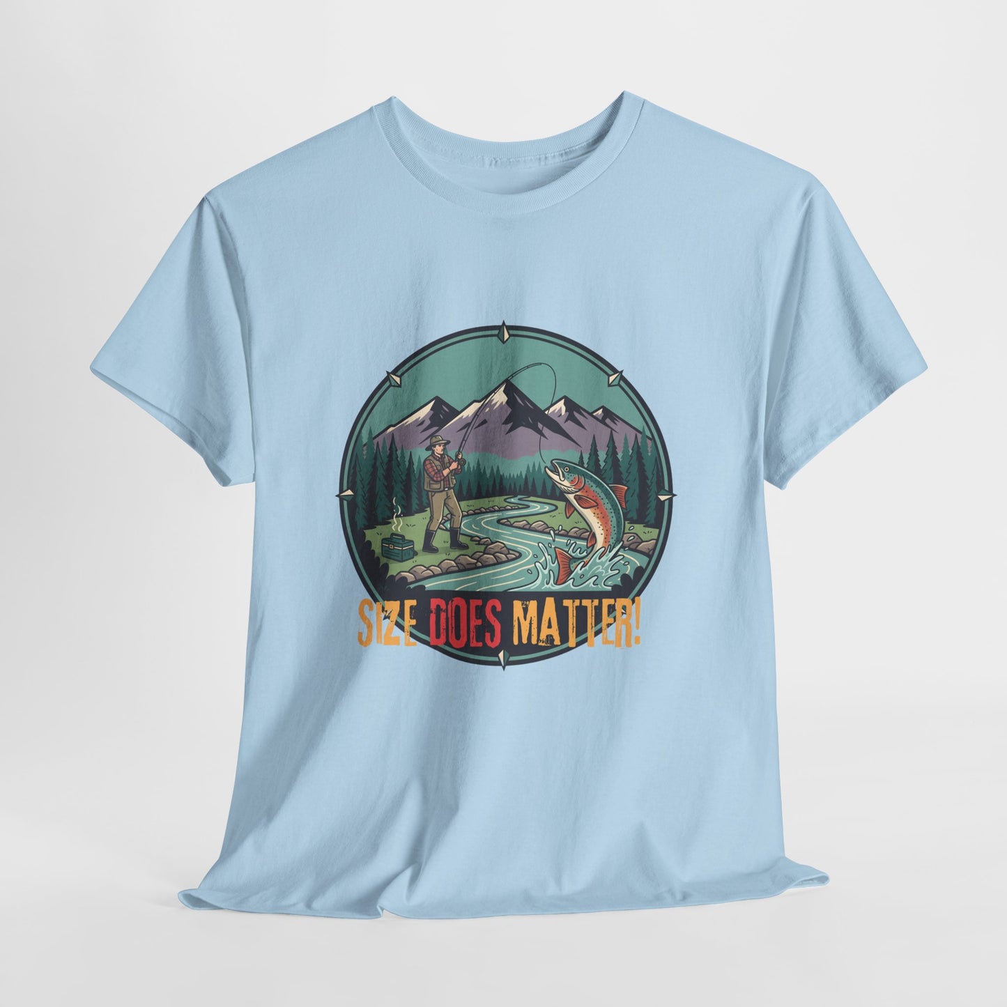 Unisex T-shirt - Fishing Graphic Tee — "Size Does Matter" Outdoor Shirt