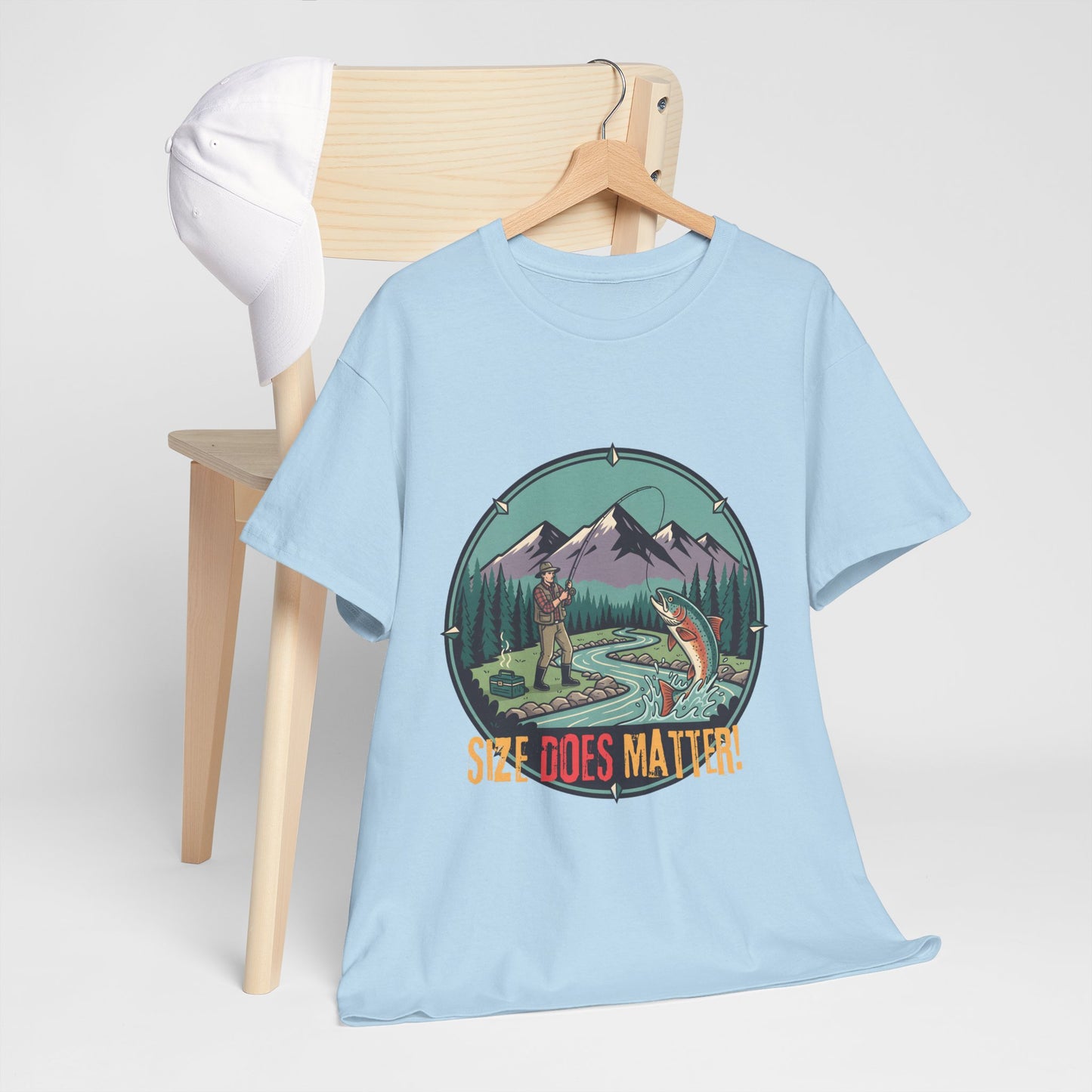 Unisex T-shirt - Fishing Graphic Tee — "Size Does Matter" Outdoor Shirt