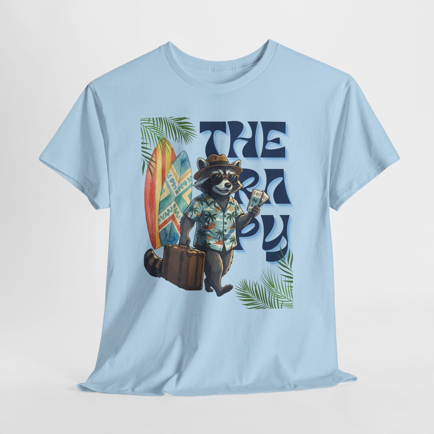 Travel Therapy: My Kind of Healing – Funny Raccoon Summer T-Shirt