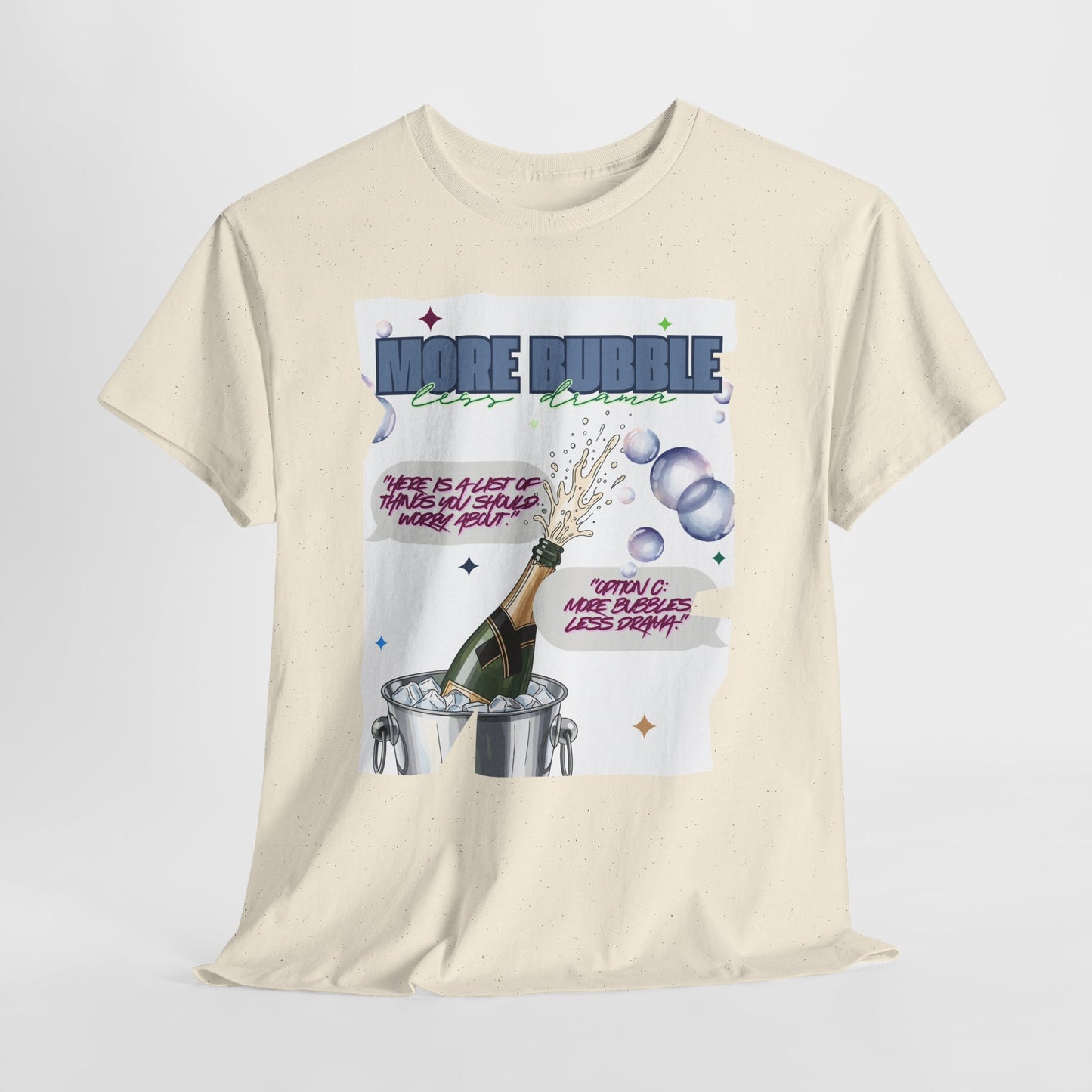 Unisex T-shirt - More Bubble Champagne T‑Shirt — Funny Celebration Party Tee with 'More Bubble' Design