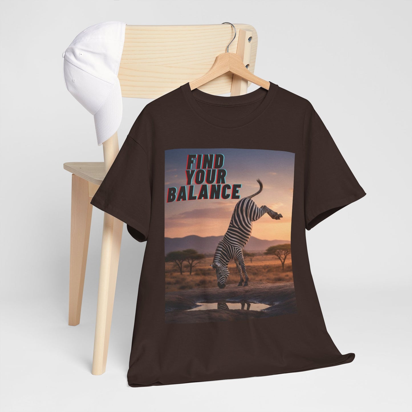 Unisex T-shirt - Zebra 'Find Your Balance' Graphic Tee