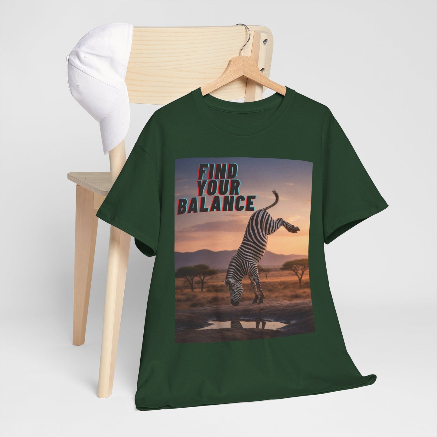 Unisex T-shirt - Zebra 'Find Your Balance' Graphic Tee