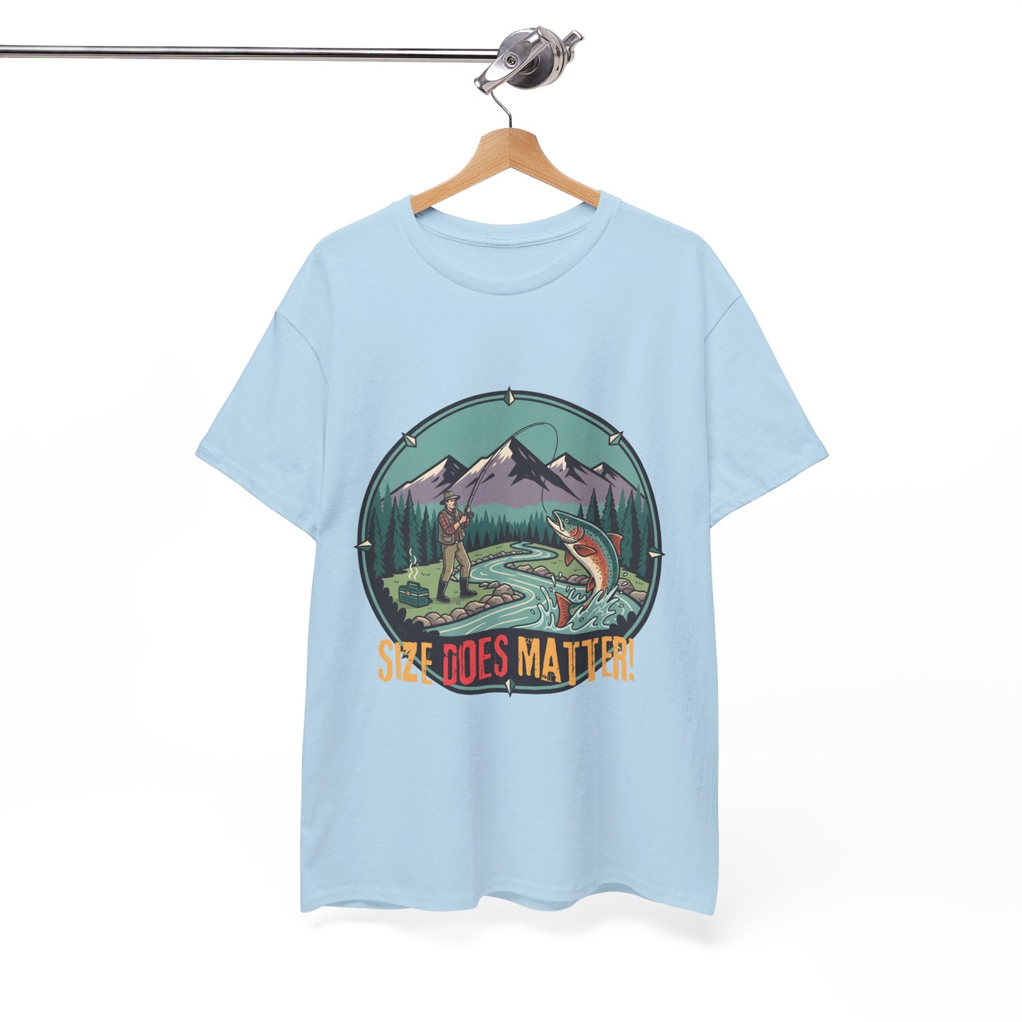 Unisex T-shirt - Fishing Graphic Tee — "Size Does Matter" Outdoor Shirt