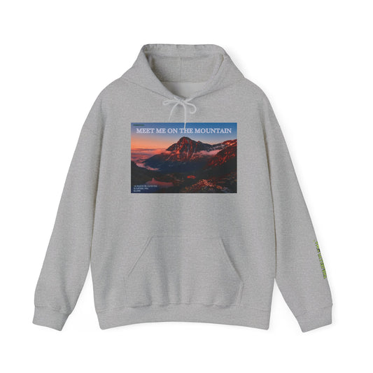 Meet Me On The Mountain Hoodie | Malyovitsa Rila Bulgaria Travel Gift | Alpine Landscape Apparel | Aesthetic Mountain Sunset Hoodie