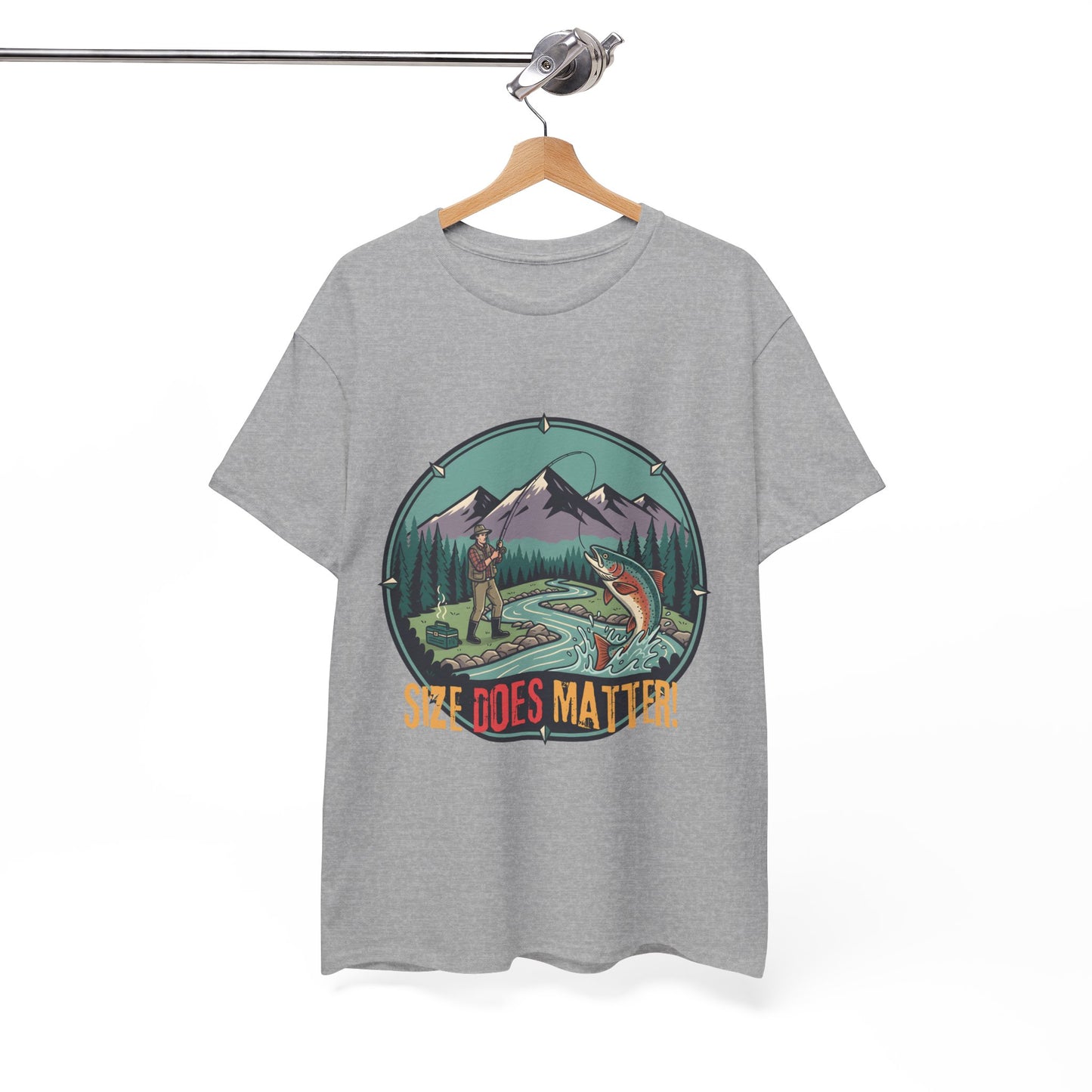 Unisex T-shirt - Fishing Graphic Tee — "Size Does Matter" Outdoor Shirt