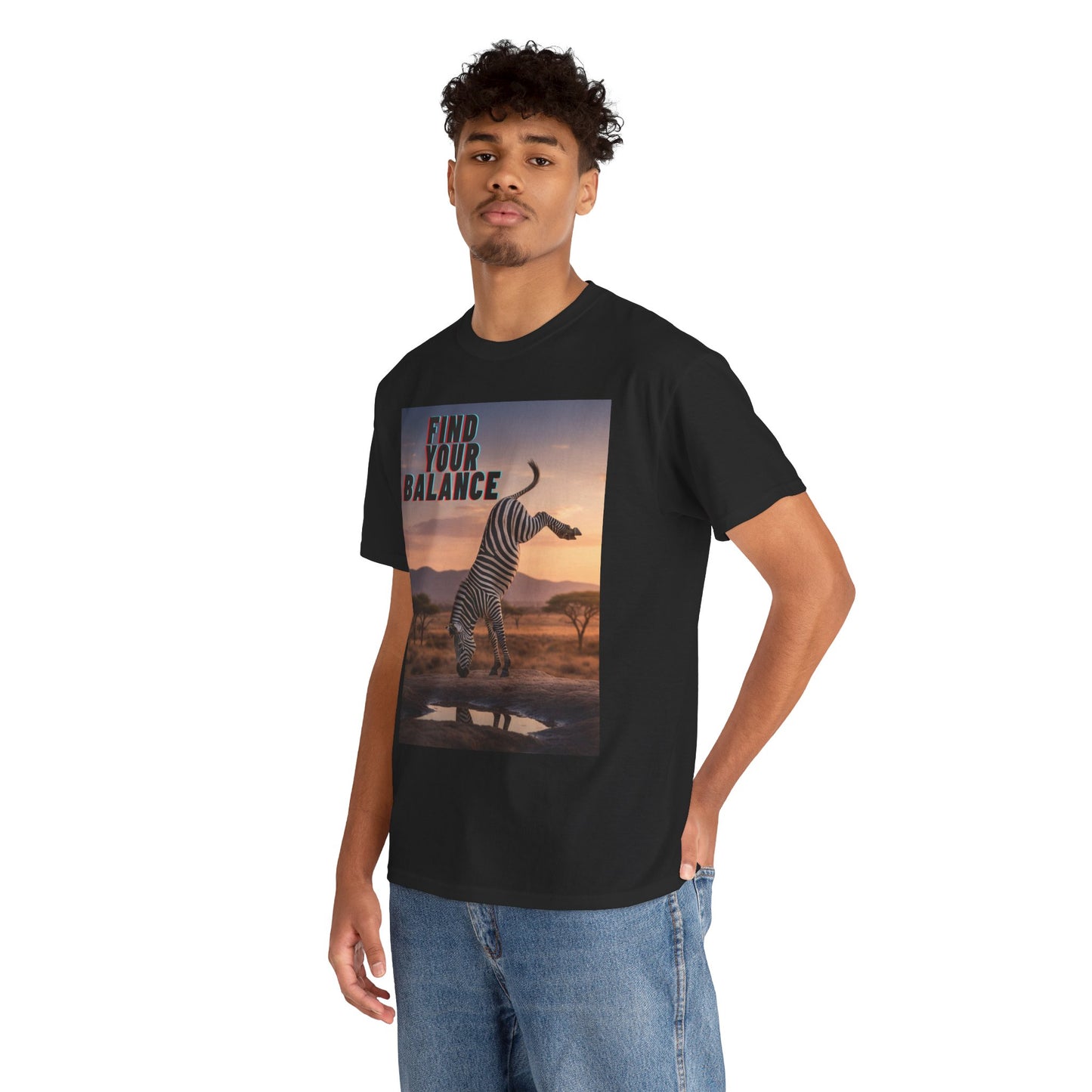 Unisex T-shirt - Zebra 'Find Your Balance' Graphic Tee