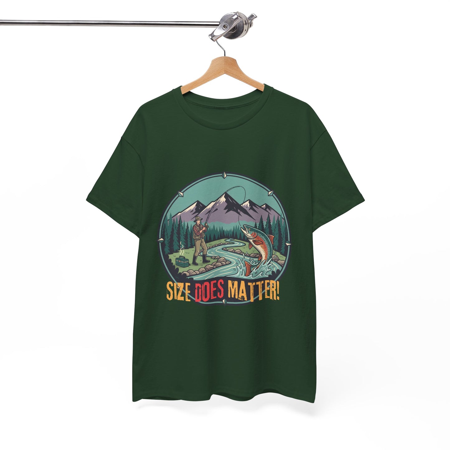 Unisex T-shirt - Fishing Graphic Tee — "Size Does Matter" Outdoor Shirt